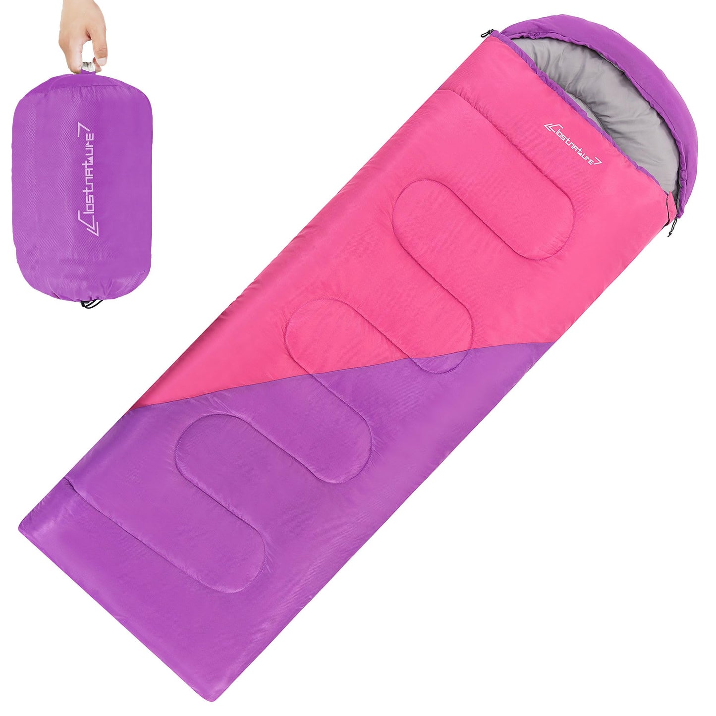 Clostnature Sleeping Bag for Adults and Kids - Lightweight Camping Sleeping Bag for Girls, Boys, Youths, Ultralight Backpacking Sleeping Bags for Cold Weather - Compression Sack Included(Left Zipper)