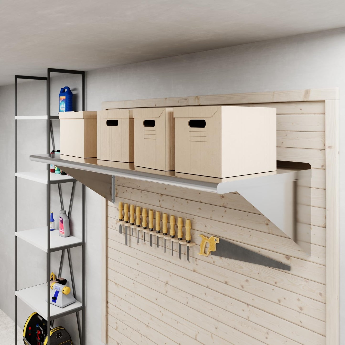 AmGood 24 in. x 60 in. Stainless Steel Wall Shelf | NSF | Metal Shelving | Garage, Laundry, Storage, Utility Room | Restaurant, Commercial Kitchen