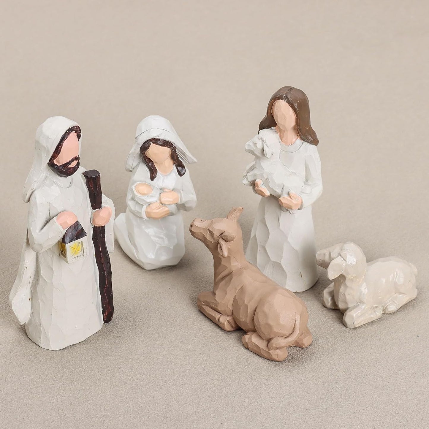 WANCHIY Nativity Set Indoor Christmas Decoration- 13 Pieces Nativity Scene with Manger for Nativity Scene Indoor Use, The Nativity Story Figures- Christian Religious Nativity Sets & Figures (Classic)