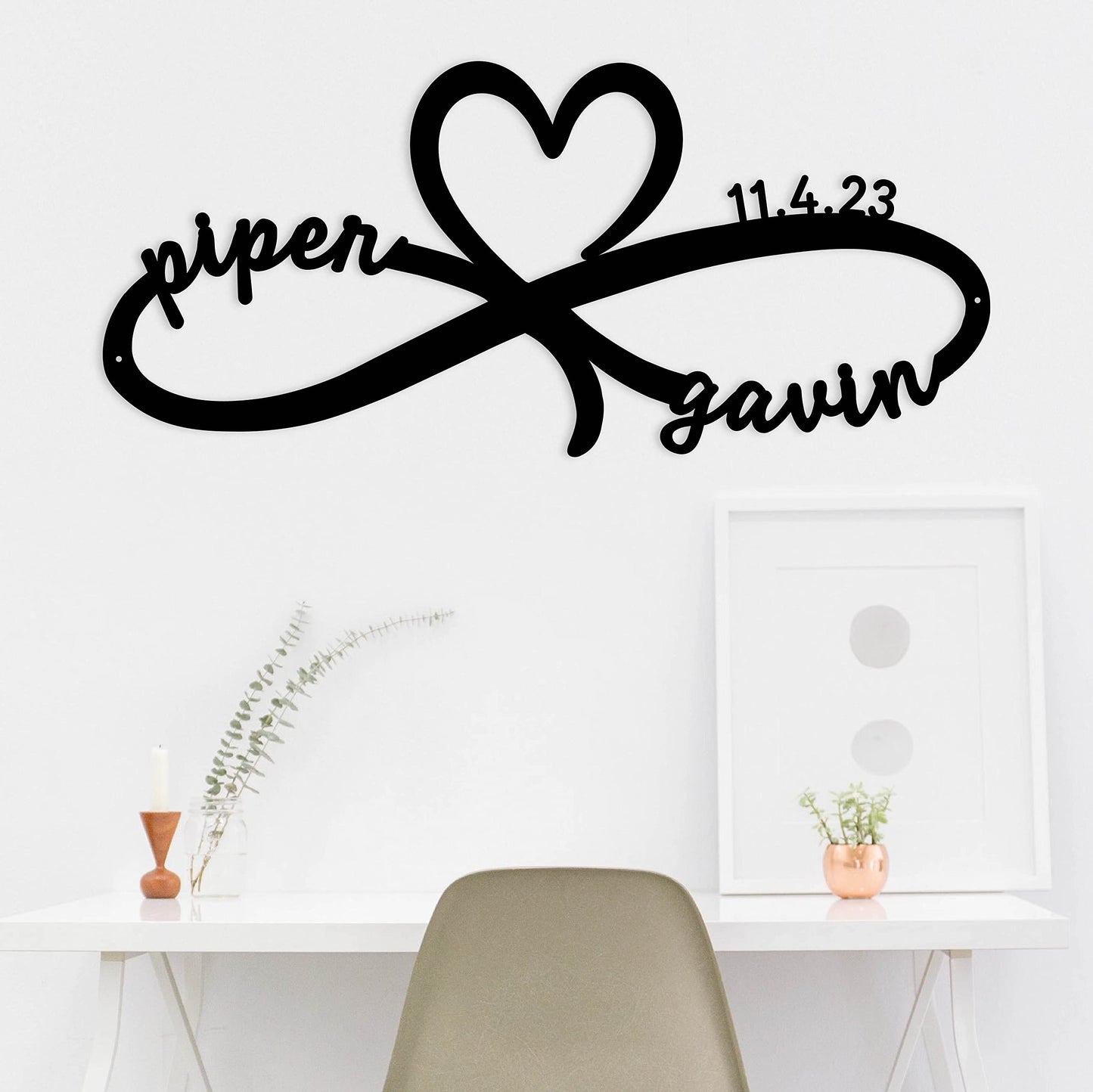 Metal Infinite Love Decor | Personalized Infinity Sign | Gifts for Her | Personalized Wedding Gift for Couple | Engagement Gift | Anniversary | Bridal Shower Gift | Couples Gift