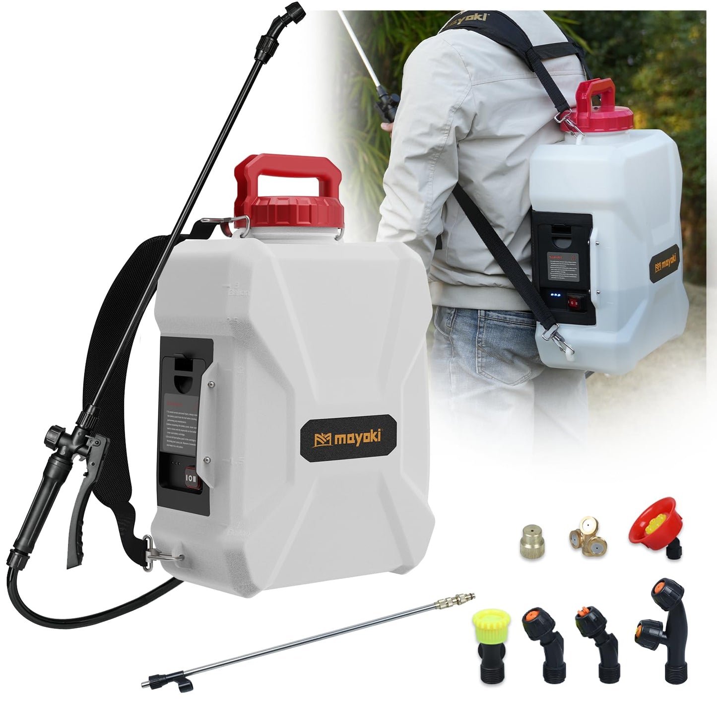 3Gallon Lawn Garden Sprayer Compatible with Milwaukee 18V Battery(Tool Only), Backpack Pump Sprayer, Translucent Water Tank, Adjustable Pressure, for Spraying Plants, Watering, Weeds, Cleaning