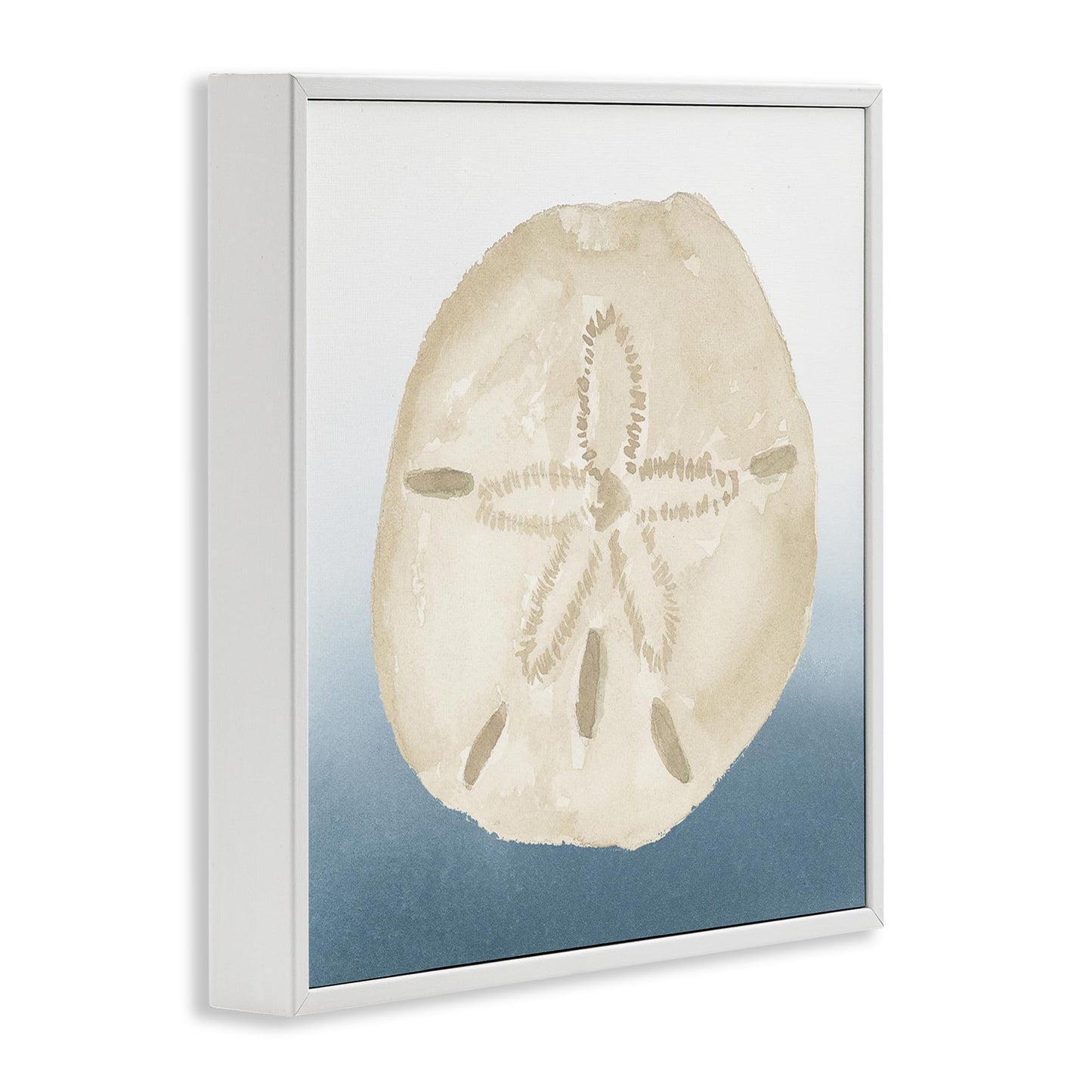 Stupell Industries 'Beige Sand Dollar Seashell', Framed Giclee Art, White, 12 x 12 Inches, Easy to Hang and Sturdy, Made in USA, by Lucille Price