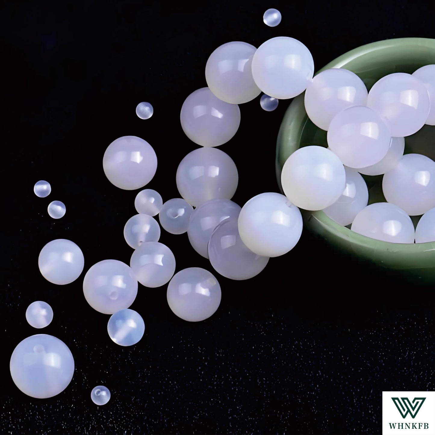 WHNKFB 8mm 50PCS Natural White Agate Round Beads, Banded Loose Stone Beads for Jewelry Making Craft - 4mm 6mm 8mm 10mm Options with Free Elastic Cord