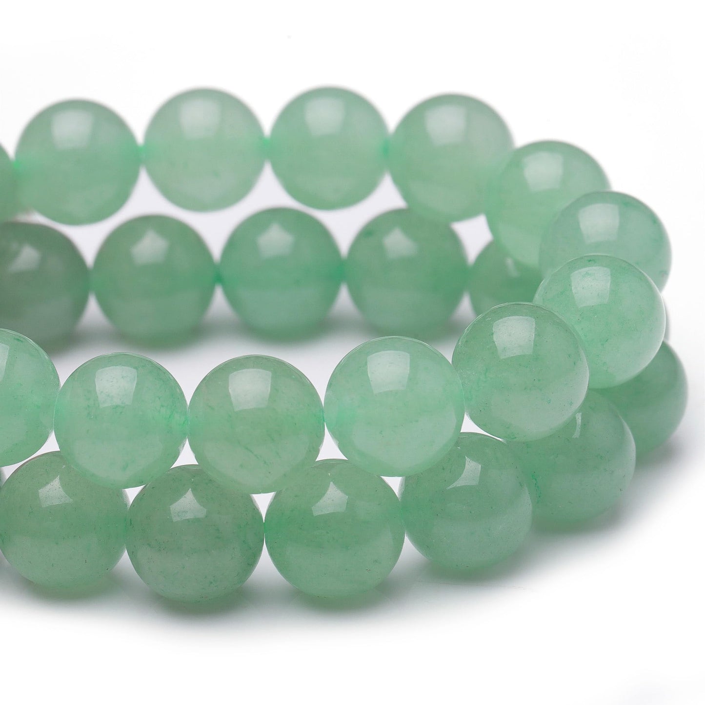 Chicager Natural Stone Beads for Jewelry Making,8mm Green Aventurine Polished Smooth Round Gemstone Beads for Bracelet Necklace 15 Inch