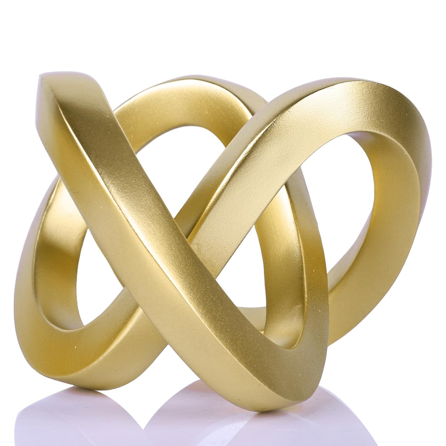 DOVDOV Gold Knot Decorative Sculpture, Gold Room Decor Aesthetics, Mobius Ring Statue for Shelves Living Room tv Cabinet Office Cabinet Above Coffee Table Decor Accents.