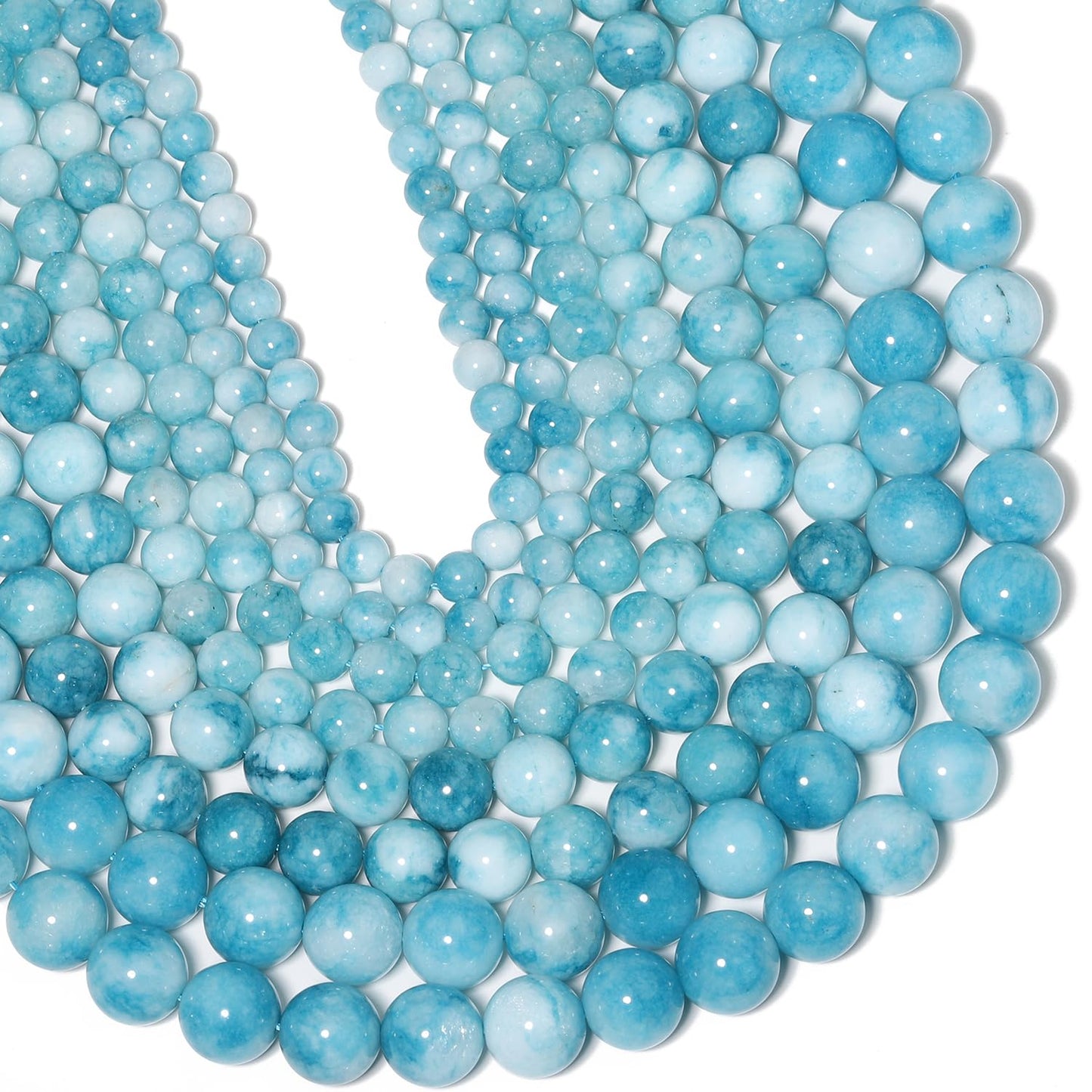 NITOPUPU 10mm 37pcs Natural Blue Jasper Stone Beads for Jewelry Making Supplies, Round Crystal Beads for Bracelets Necklace DIY Crafts