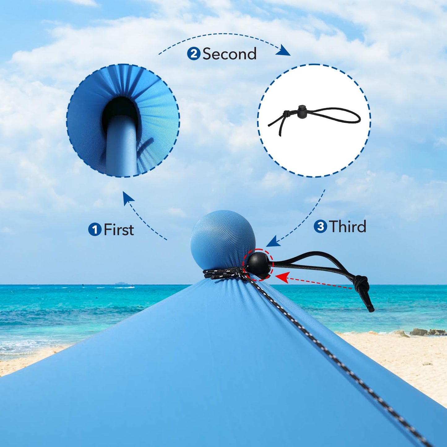 Beach Shade Canopy with Beach Blanket Phone Case Sun Shelter Umbrella UPF50+ Protection Portable 7.5X7.5Ft Camping Tents for Beach Outdoor Camping Backyard Picnics Easy to Set Up for Outdoor Camping