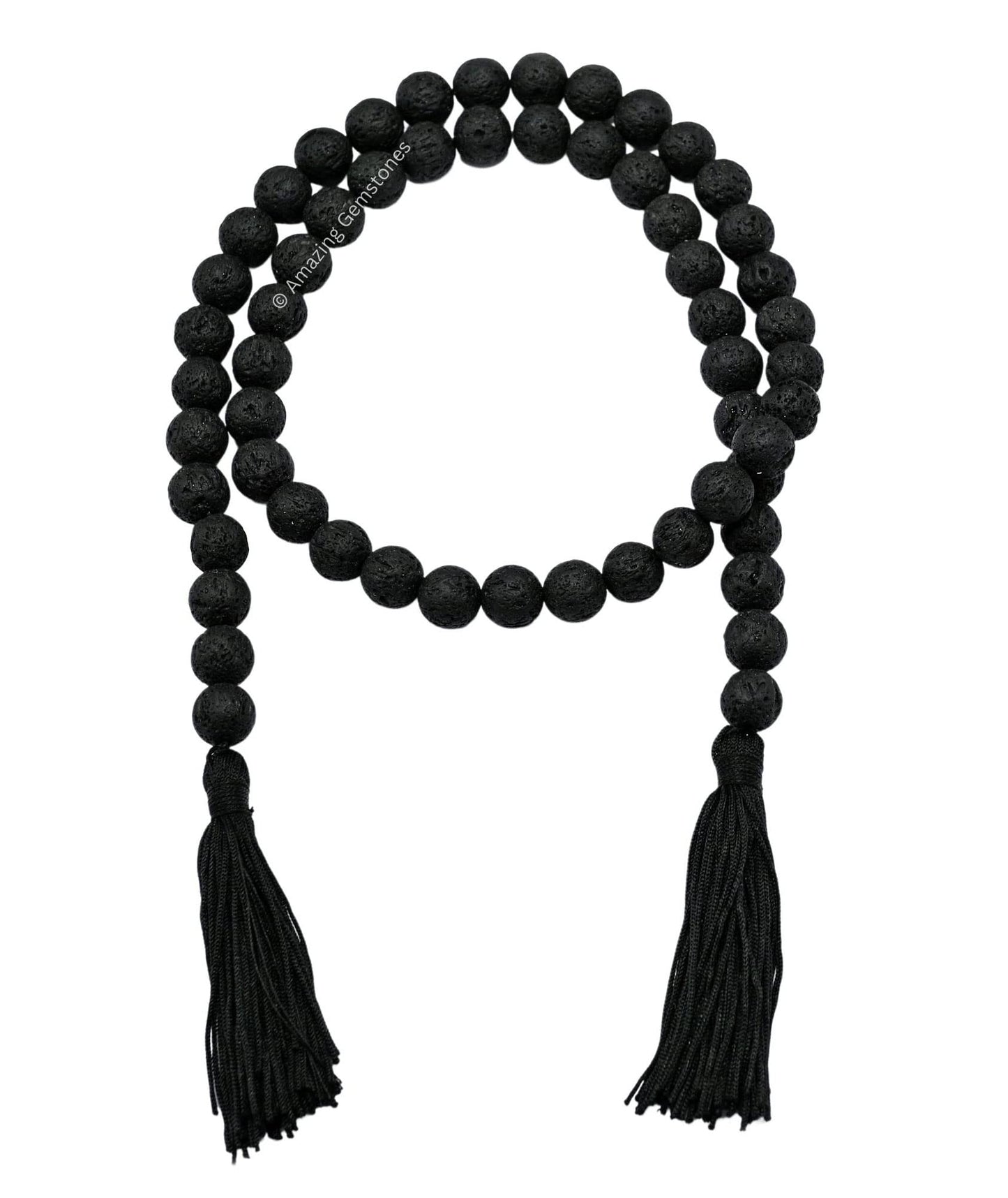 Amazing Gemstone Lava Crystal Farmhouse Decor Beads with Tassel - 38" Crystal Bead Garland Decor for Farmhouse Wall Decor, Home, Coffee Table, Shelf - Rustic Country Boho Prayer Beads Wall Decor