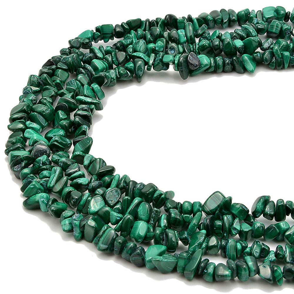 PLTbeads Gemstone Chips Natural Malachite 3-5mm Healing Crystals Waist Bracelets Necklace Kit Irregular Stone DIY Crafts Design Jewelry Making Approxi 32 inch