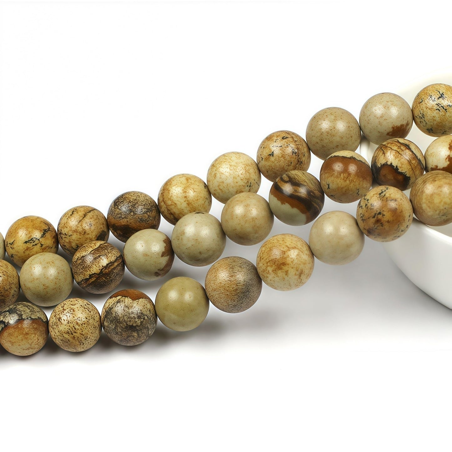 MJDCB AAA Natural Picture Beads Stone Beads for DIY Bracelet Making Strand 15" (6mm)
