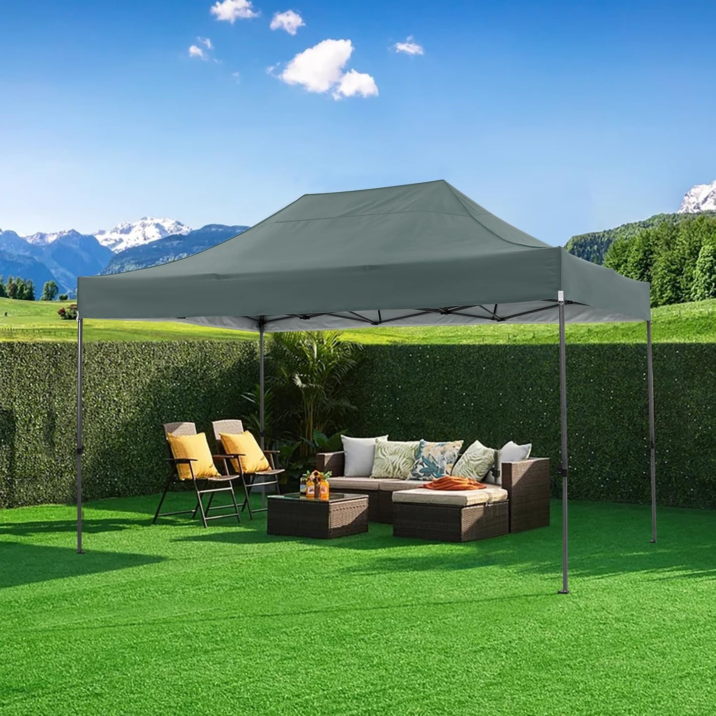COBIZI 10x15 Pop up Canopy Tent 10x15 Canopy with 4 Sidewalls Waterproof Heavy Duty Commercial Canopy for Parties Outdoor Garden Gazebo Tent, Carry Bag(10x15ft, Gray)