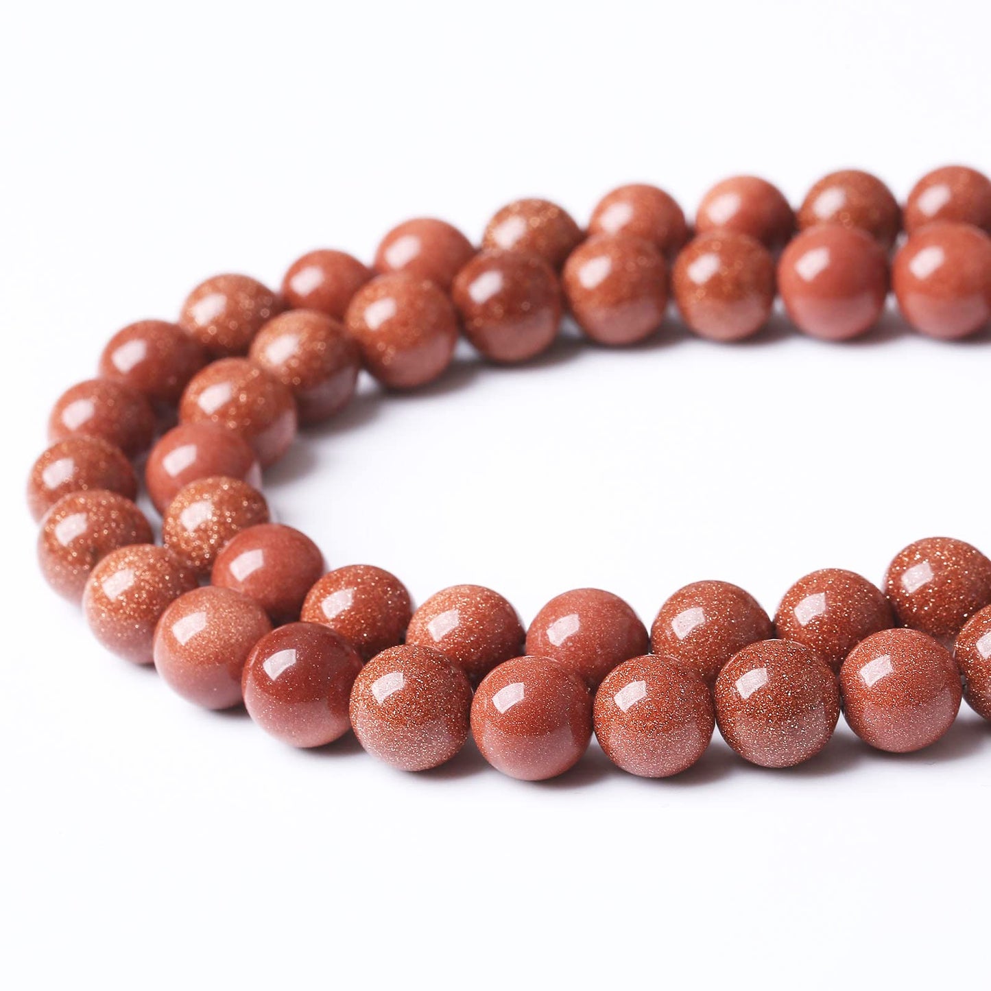 60PCS 6MM Natural Gold Sand Stone Beads Energy Healing Beads for DIY Jewelry Bracelet Necklace Making for Jewelry Making15Inch