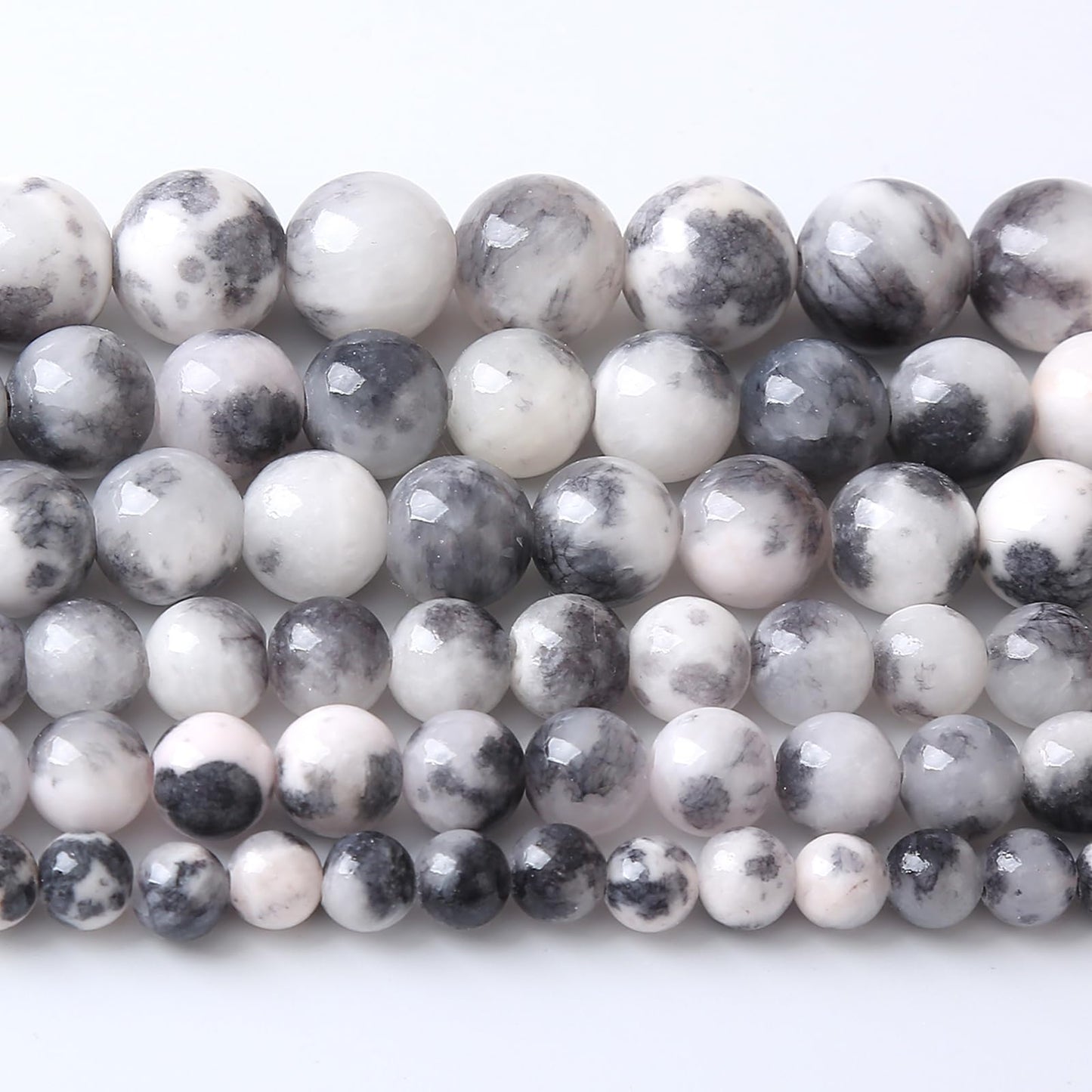 6MM 60PCS Black White Persian Jade Spacer Loose Beads for Jewelry Making DIY Bracelet Necklace