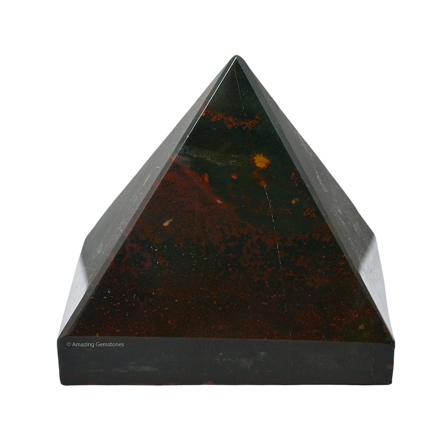 Amazing Gemstone Bloodstone Pyramid Crystal Healing Stones - 2" Great Pyramid Figurine of Natural Stone Pyramid for Meditation, Reiki, Chakra Balancing and Crystal Pyramids Grid