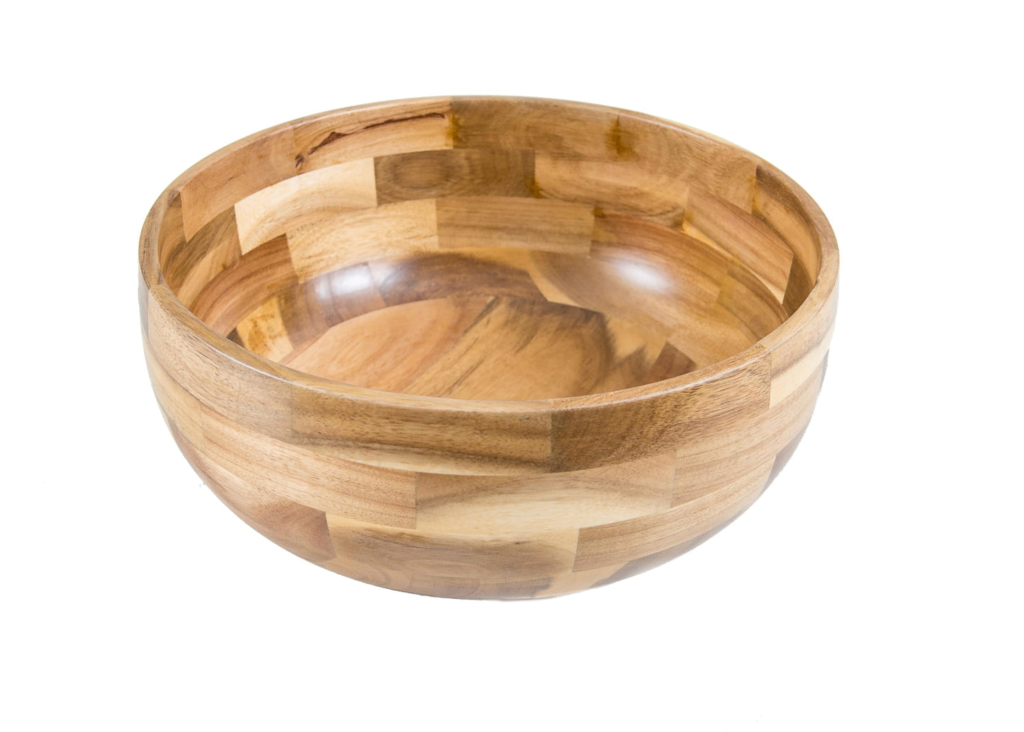 Lipper International Acacia Wood Footed Round Serving Bowl for Fruits or Salads, Small, 12" Diameter x 4" Height, Single Bowl