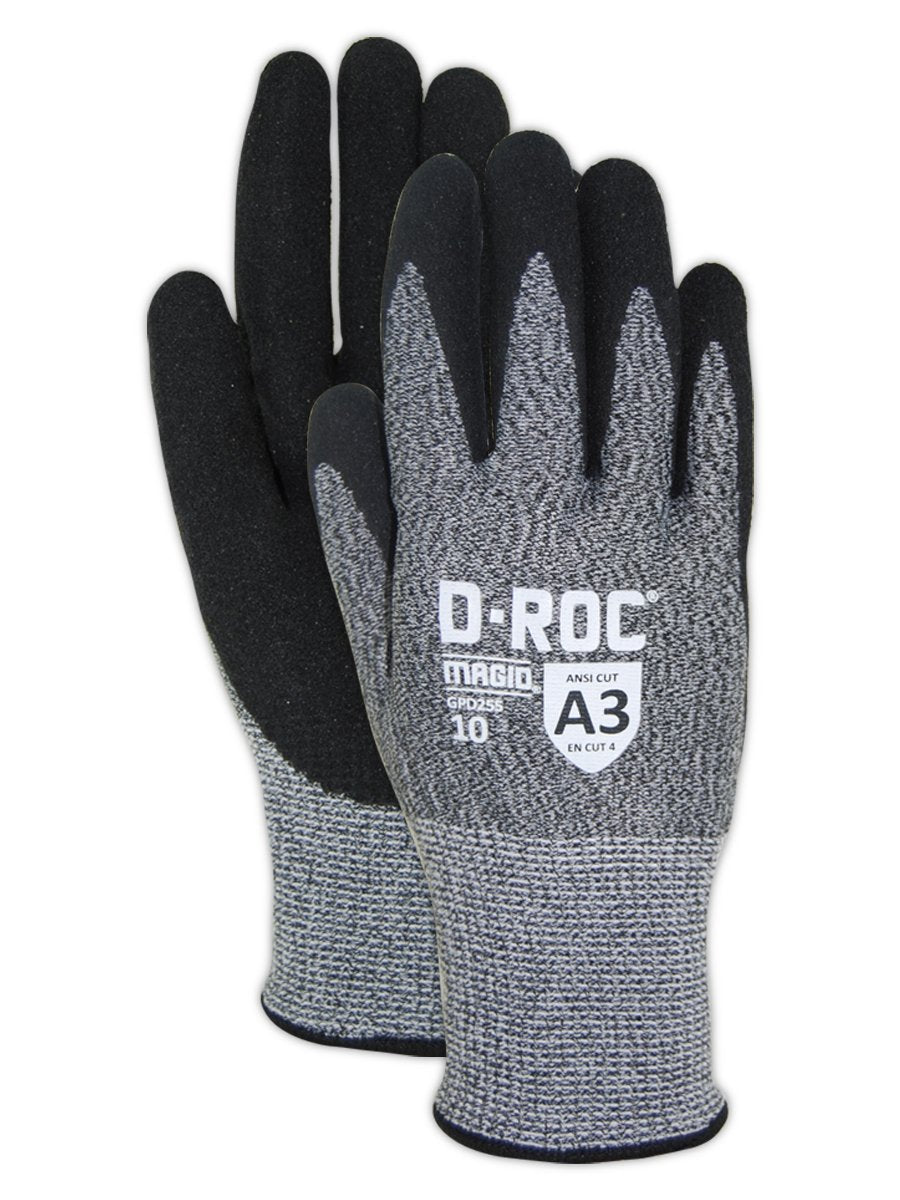 MAGID Griffin Gear ANSI A3 Hyperon Blended Sandy Nitrile Coated Work Gloves, 1 Pair, Size 12/3XL, GPD255
