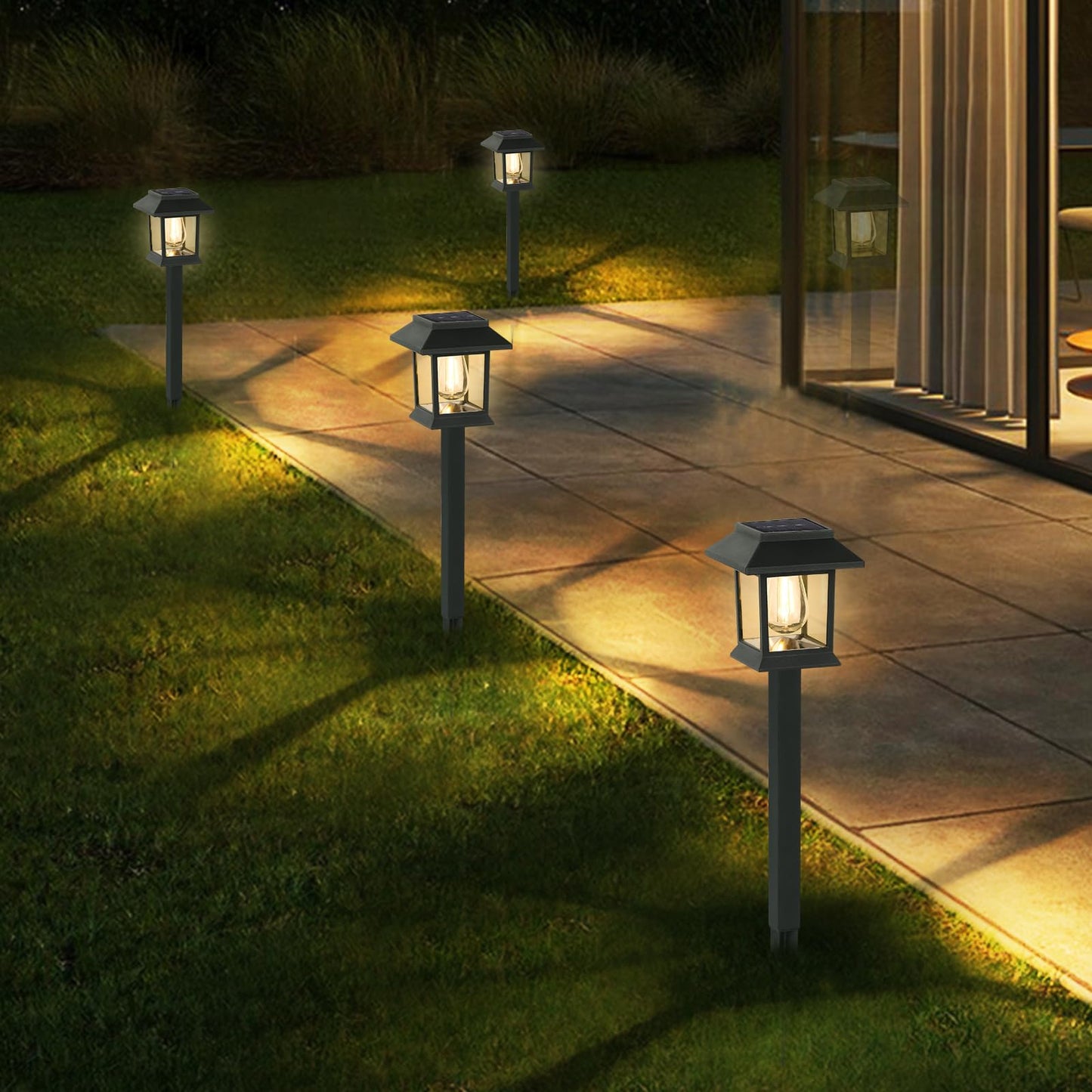 Greluna Solar Lights Outdoor,12 Pack 3000K Waterproof Auto On/Off Solar Pathway Lights for Your Garden, Landscape, Path, Yard, Patio, Driveway,Walkway Decor