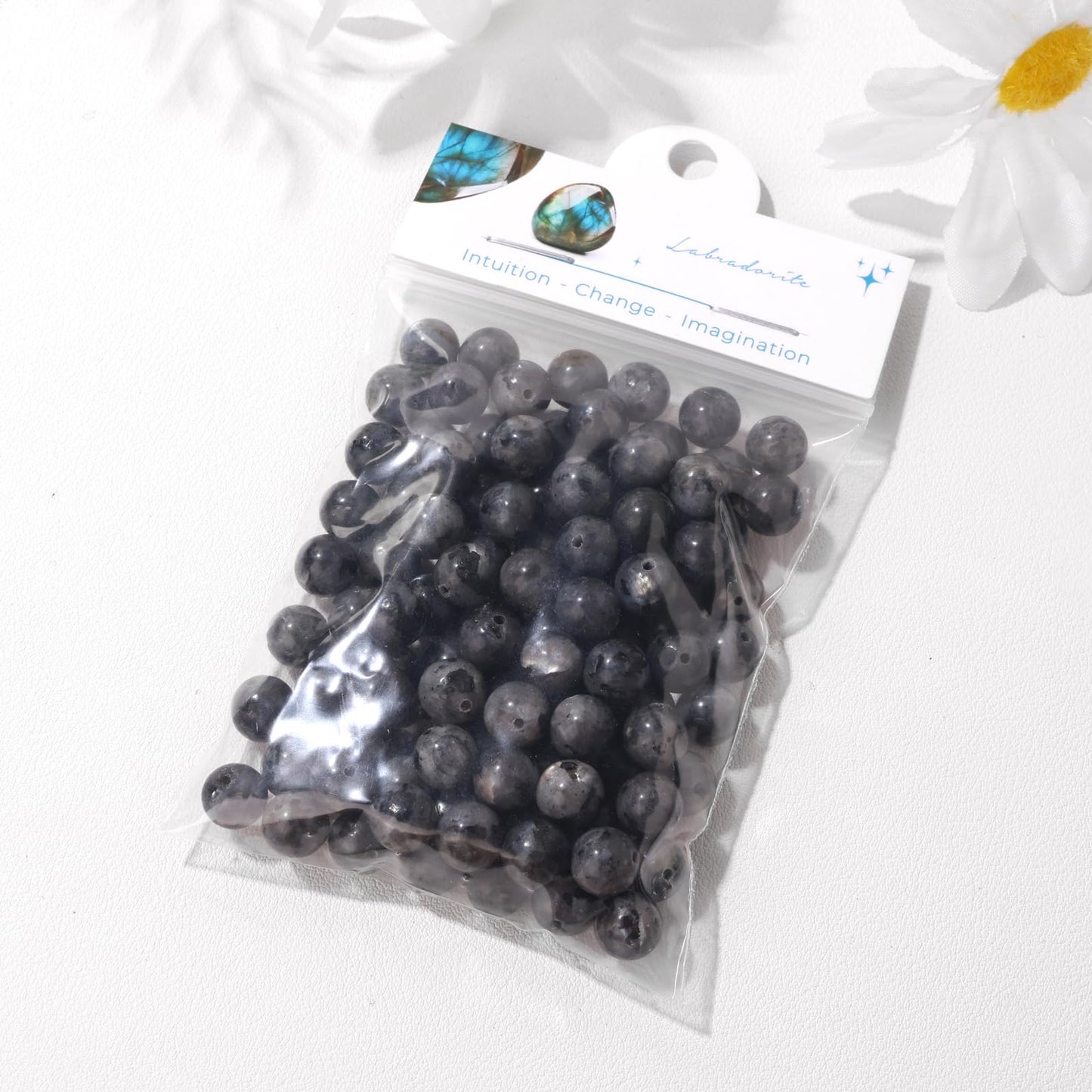 Raicegs 100pcs 8mm Labradorite Beads Natural Gemstone Beads Round Loose Beads for Jewelry Making DIY Bracelets Necklace