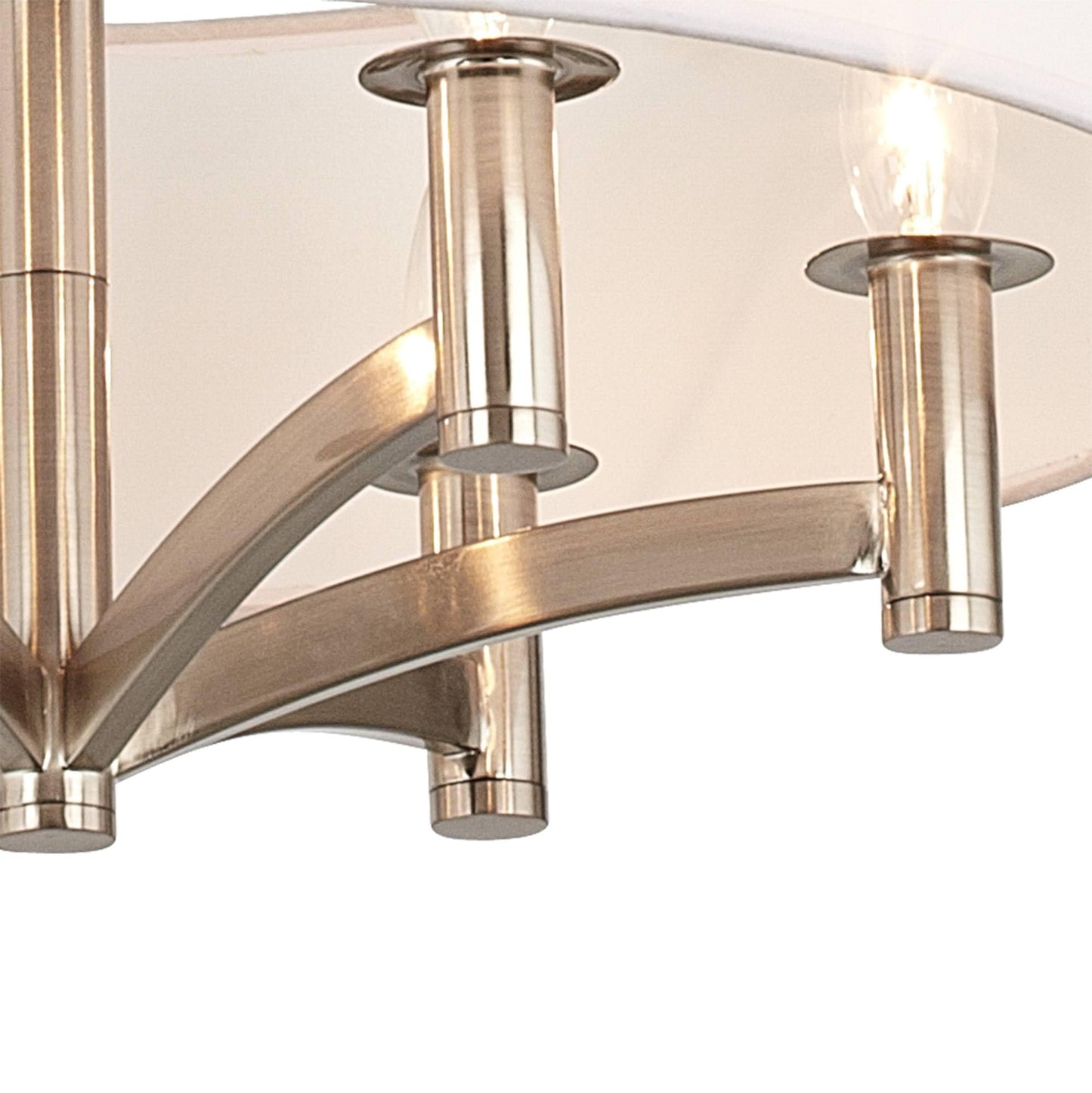Giclee Glow Ava 20" Wide Embracing Change Print Shade Nickel Chandelier