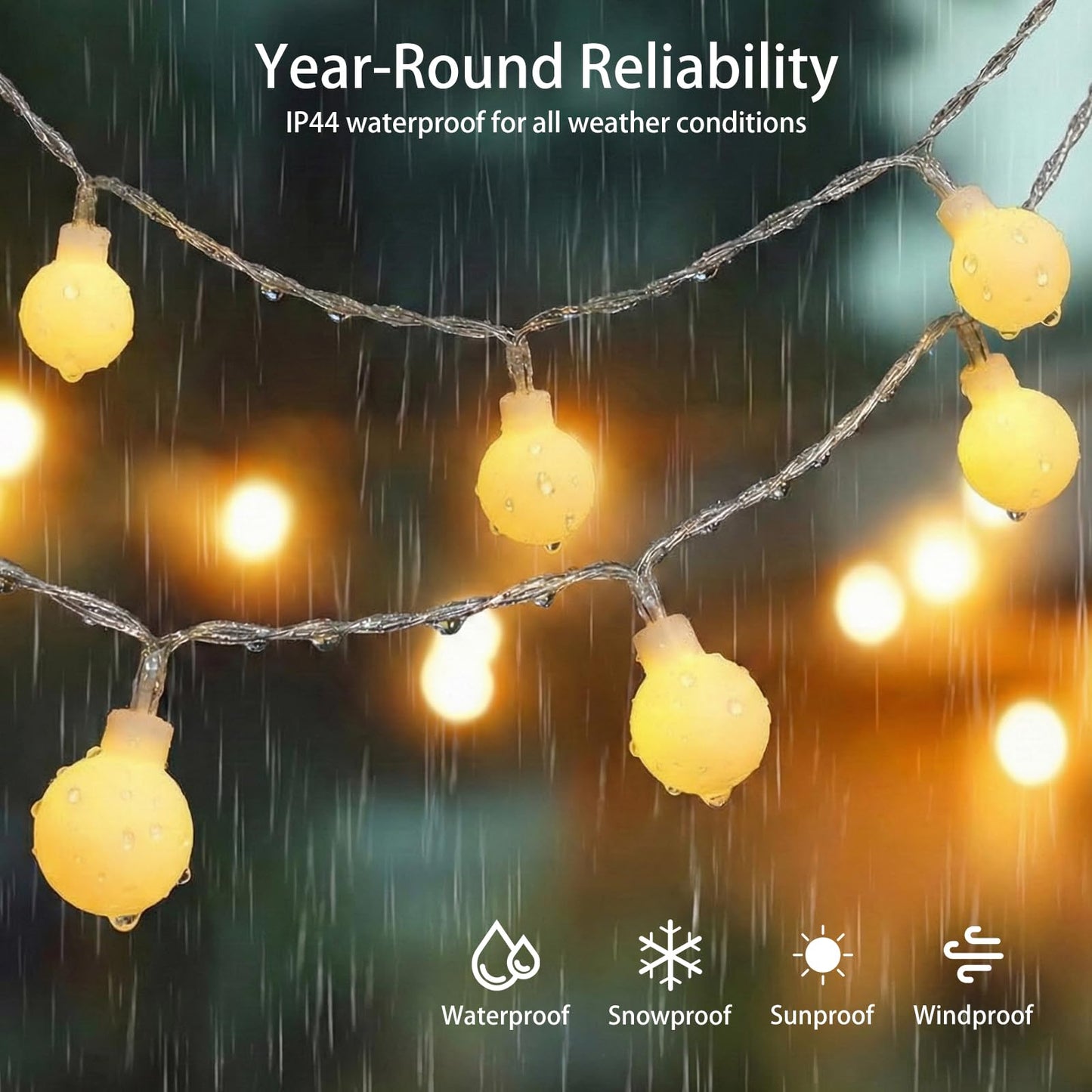 100 LED Shatterproof Globe String Lights, 33ft Warm White Fairy Lights Plug in with Remote Timer Dimmer, 8 Modes Waterproof Indoor Outdoor Lights for Bedroom Classroom Christmas Tree Party Decor