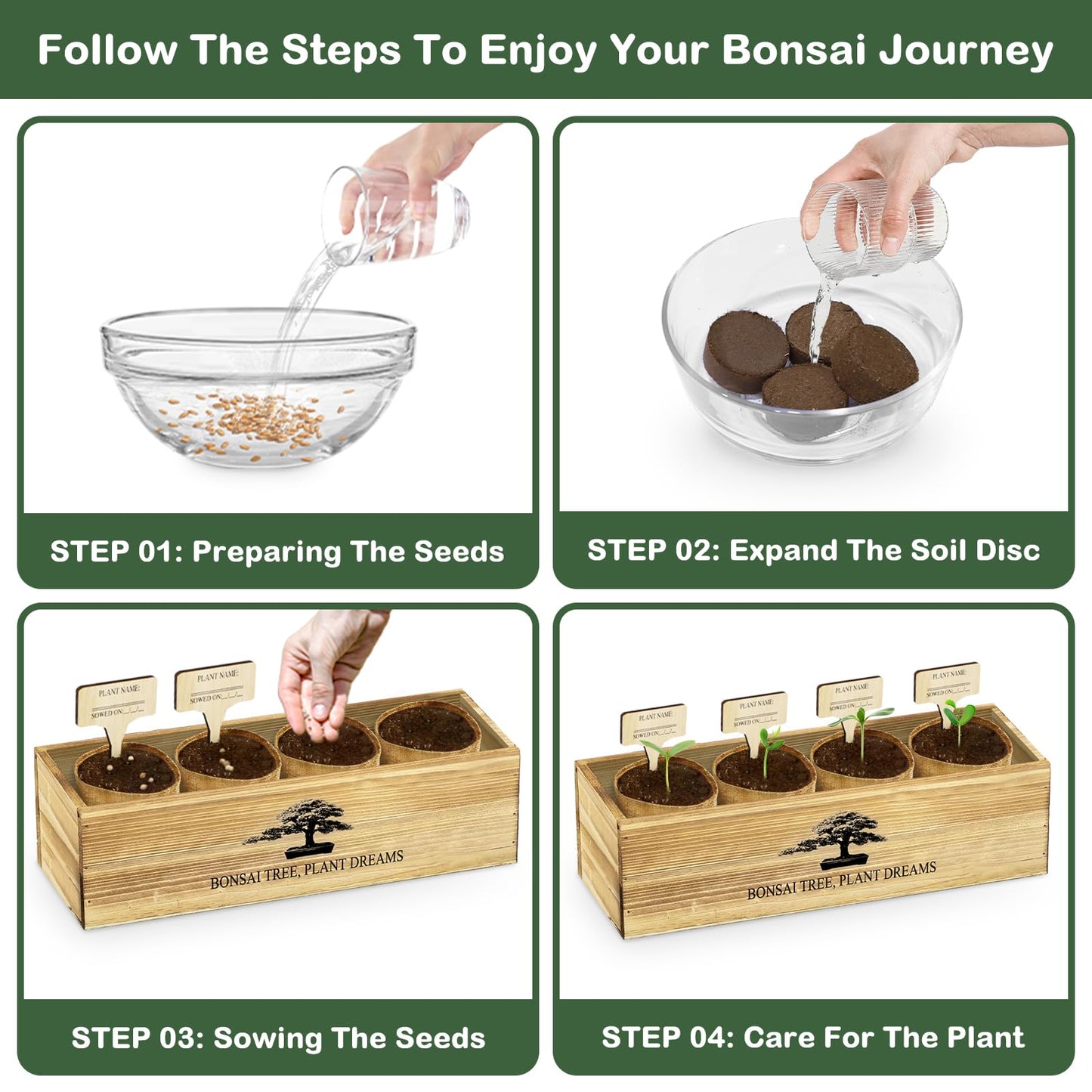 LUOJIBIE Bonsai Tree Kit, Complete Bonzai Tree Starter Kits, for Mom, Unique Christmas Birthday Gardening Gifts for Women Mom Men Grandkids, Crafts Hobby Kits