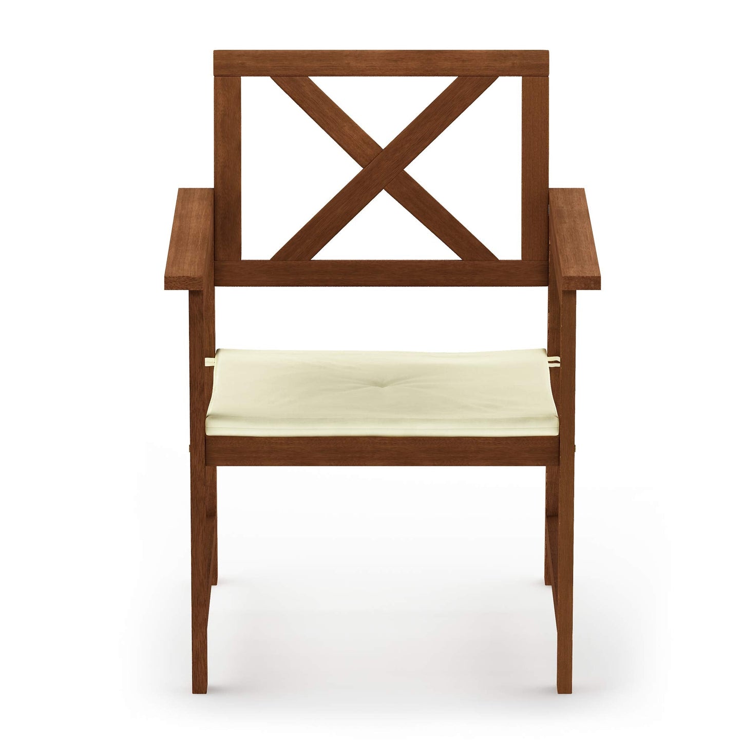 Furinno FG18112C Tioman Hardwood X Back Arm Chair in Teak Oil with Cushion, Natural