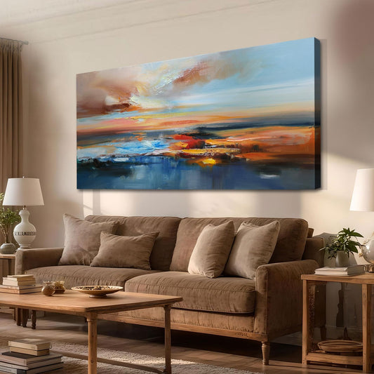 Brushart Abstract Wall Art Large Landscape Canvas Wall Art Pictures Paintings Wall Decor Living Room Textured Artwork for Dining Room Walls Bedroom Home Office, 48"x24"