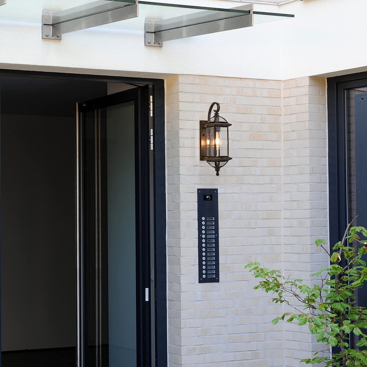 Milaii 18.5" H Copper Outdoor Wall Lights Exterior Waterproof Wall Sconce Light Fixture E26 Socket Oil Rubbed Bronze Porch Light with Clear Glass Lantern Wall Lamp for Front Porch Garage Patio