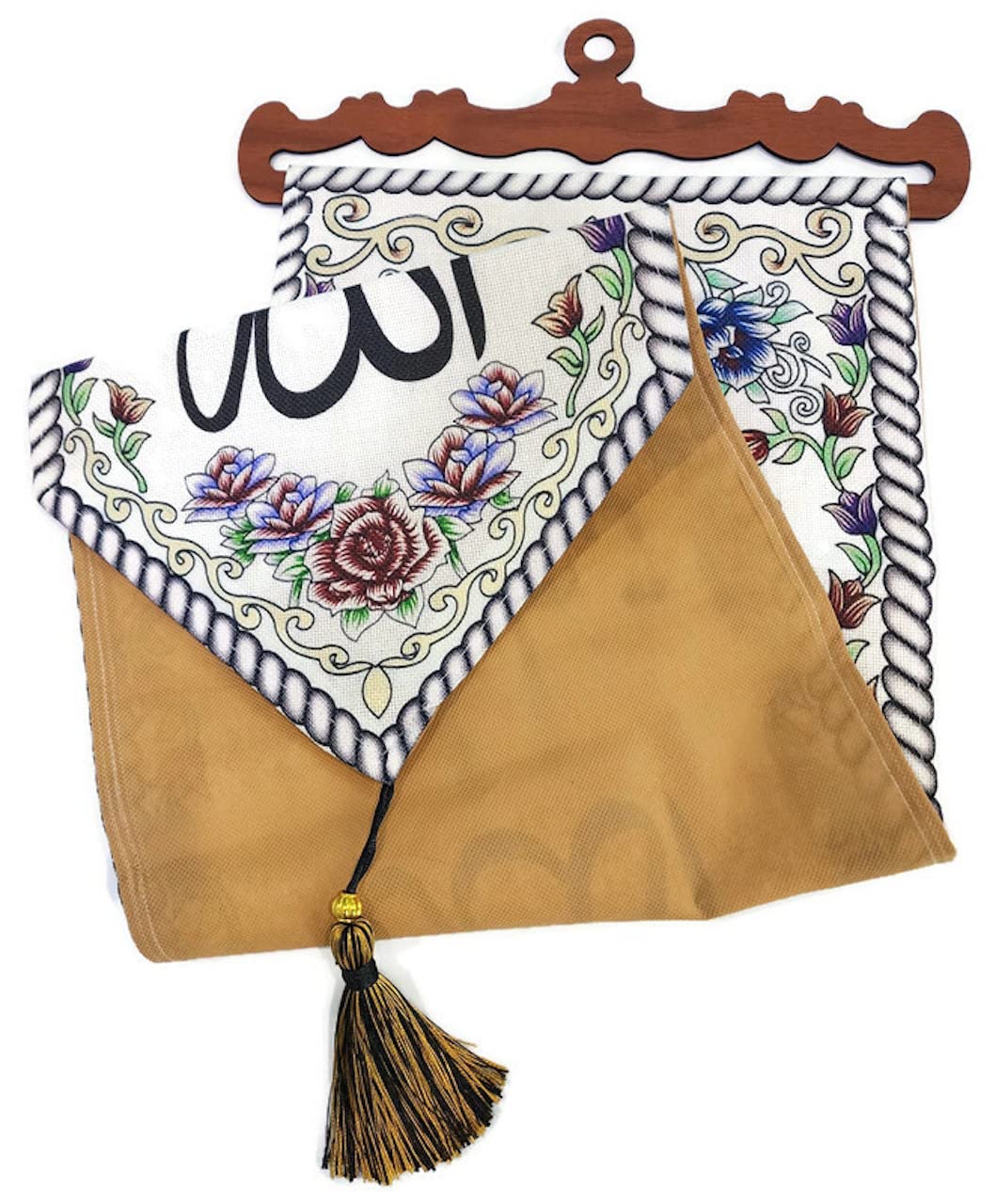 Wall Hanging Fabric Tapestry AMN-362 Al-Quran Arabic Calligraphy House Decorative Poster Islamic Art Decor Ornament Muslim Gift 29 x 100 cm. Eid Ramadan Gift (White_Masha Allah)