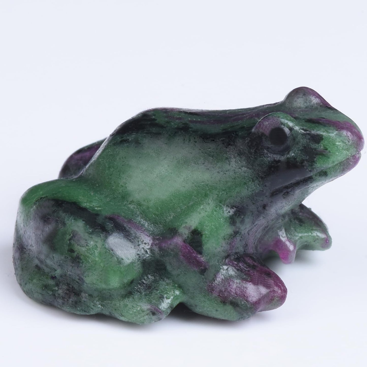 QLRSUXN 2 Inch Ruby Zoisite Frog Crystal Figurine，Frog Gifts Healing Crystal Decor，Frog Garden Statue Stone Energy Gemstones, in Bedroom Office Christmas Meditation Gifts Aquarium Decoration