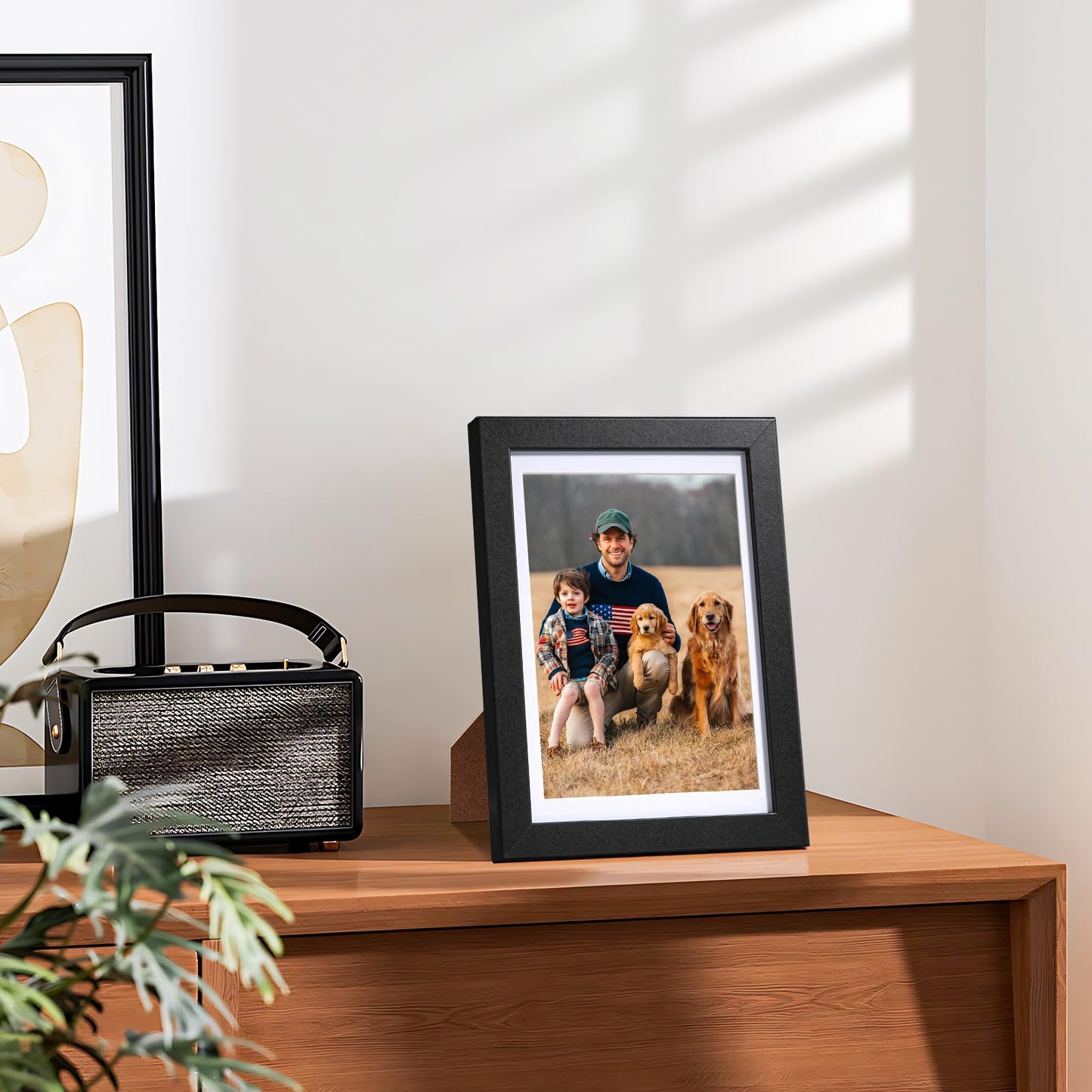 HappyHapi 4x6 Picture Frames Set of 10, Tabletop or Wall Display Pictures 3.5x5 with Mat or 4x6 Without, Multi Photo Frames Collage (Black)