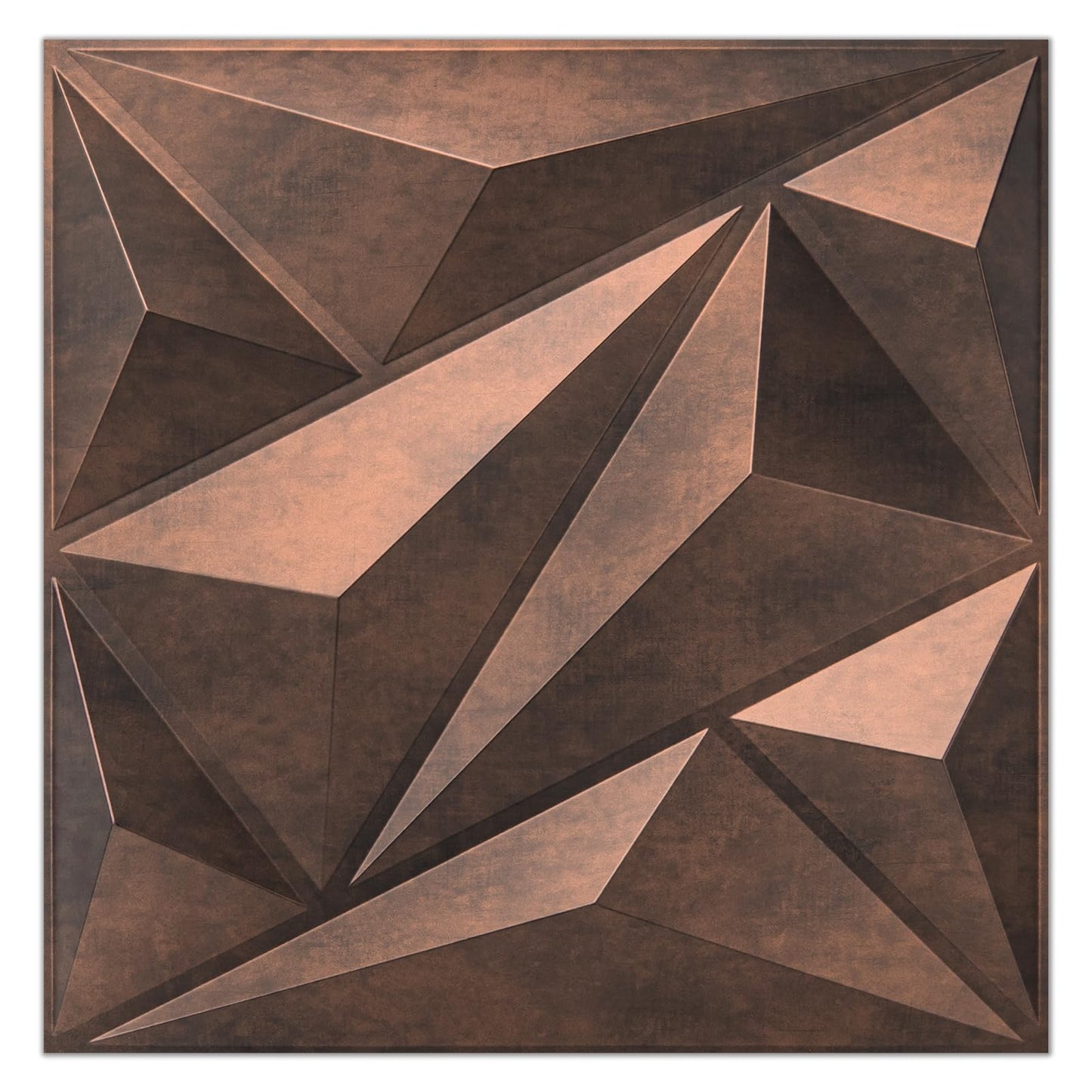 Art3dwallpanels PVC 3D Wall Panel Diamond for Interior Wall Décor, Wall Decor PVC Panel, 3D Textured Wall Panels, Pack of 12 Tiles, Antique Copper