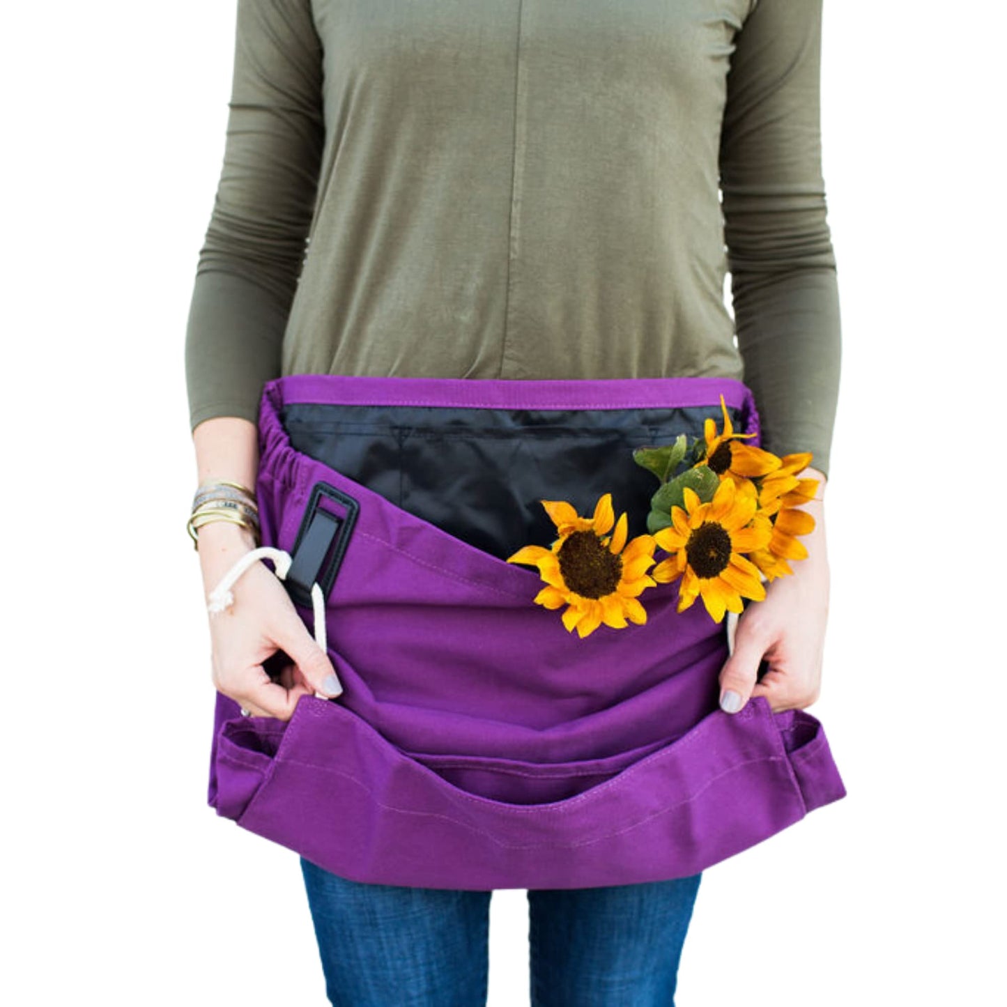 Roo Gardening Waist Apron with Pockets for Women & Men - Canvas Garden Apron with Harvesting Pouch, Water-Resistant, Washable