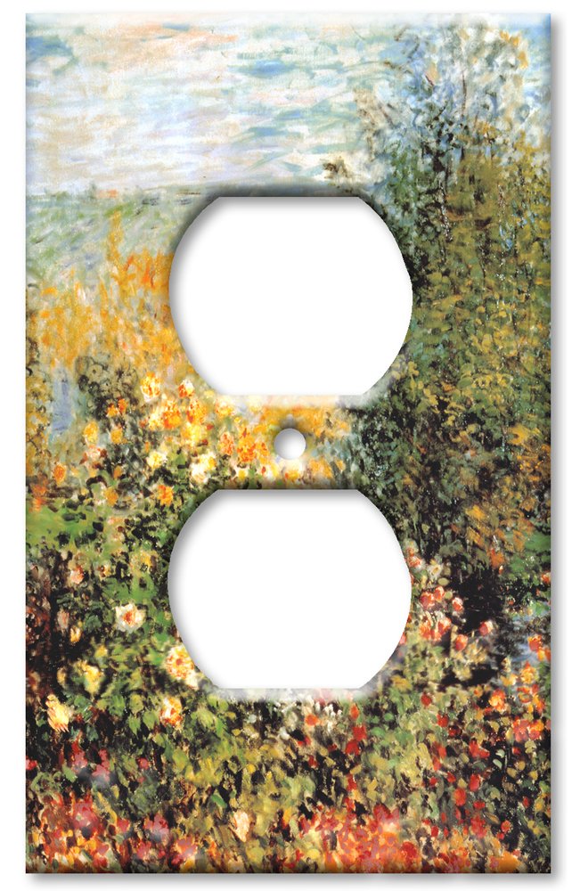 Art Plates - Duplex Outlet Cover Decorative Metal Wall Plate - 1 Gang Outlet Plug Cover - Monet: Stiller Winkle - (Made in USA)