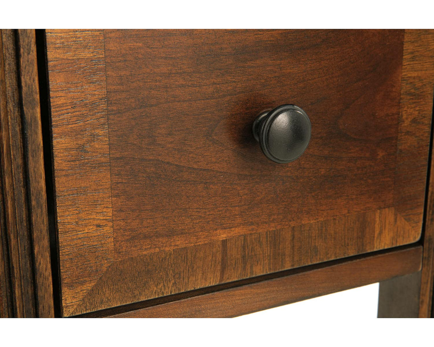 Signature Design by Ashley Breegin Chair Side End Table, 1 Drawer, 1 Fixed Shelf, Veneers, Wood, 13.13" W x 22.13" D x 23" H, Brown