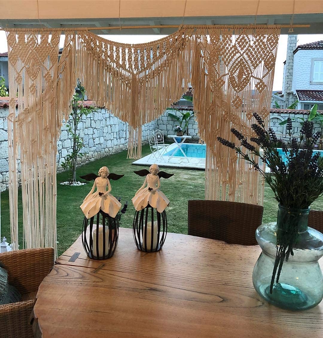 Macrame Wall Decor Hanging - Beautiful Apartment Dorm Room Decoration-Macrame Curtain-Macrame Wedding Backdrop for Holiday Decorations W 75" x L 85" Inch