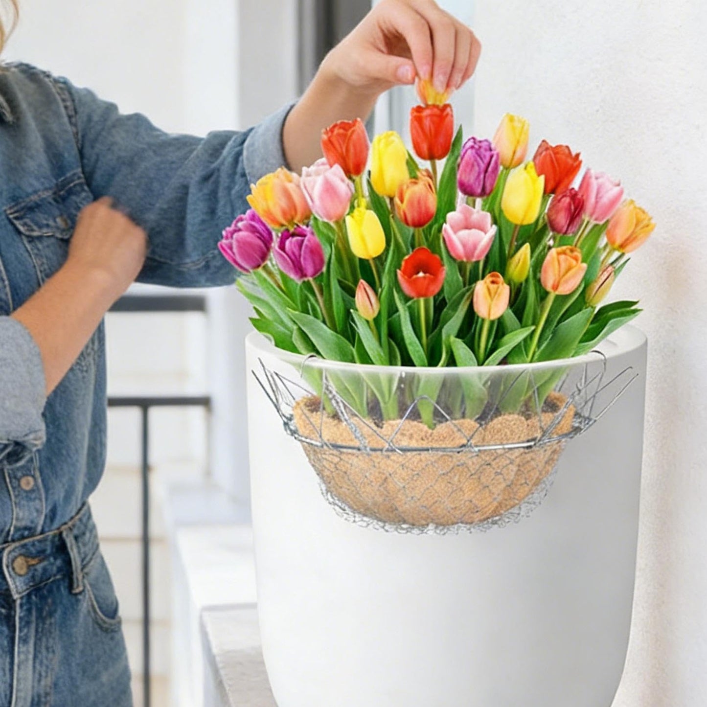 Planter Inserts for Large Pots - Heavy Duty Rustproof Riser Chains - Adjustable Planter Insert,for Outdoor Indoor Potted Home Soil