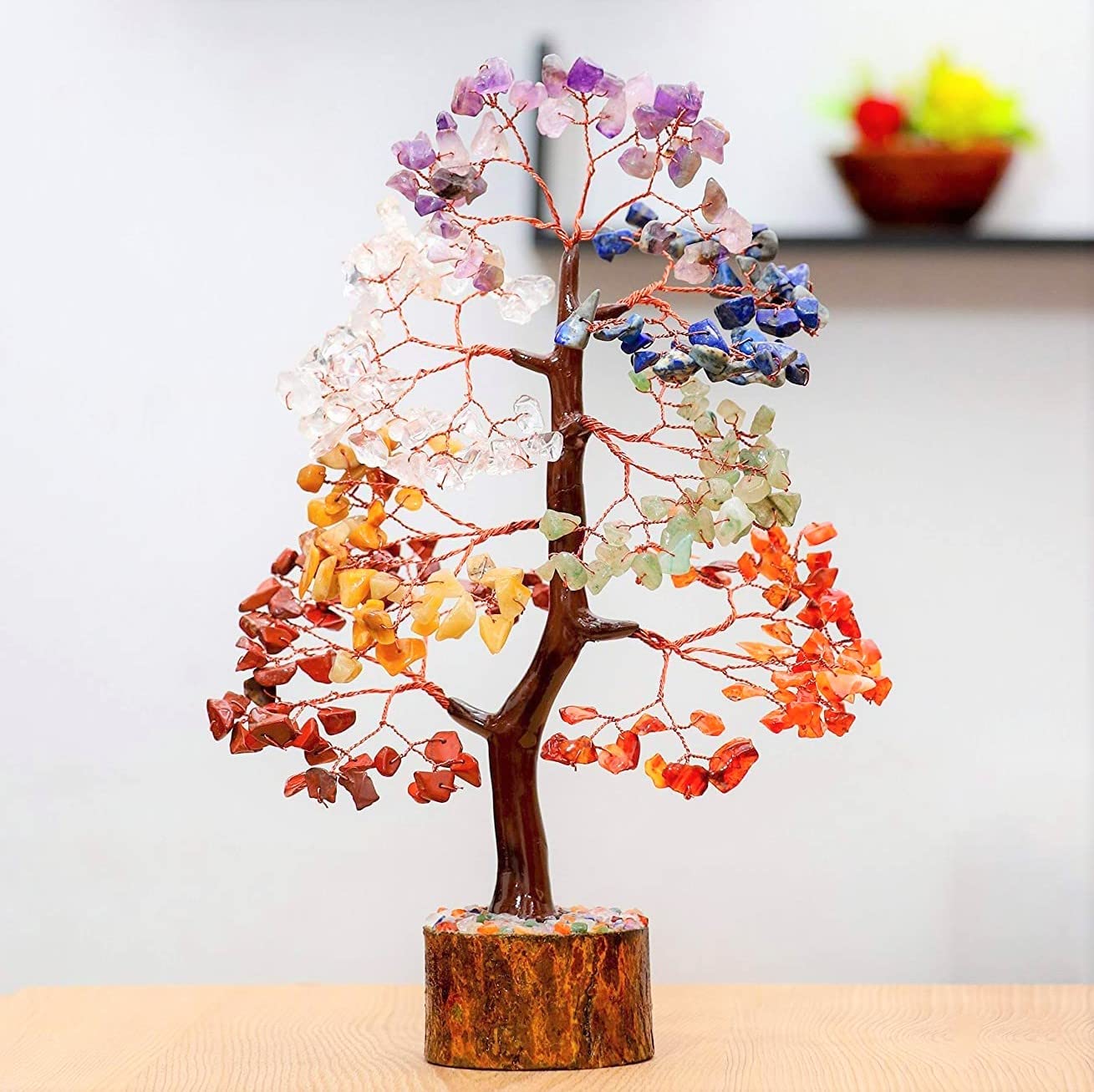 Crocon® Seven Chakra Crystals Tree of Life, Gifts for Women, Men, Sister & Mom, Desk Decor Birthday Gifts, Money Tree Healing Crystals Women Gift Ideas, Housewarming Gift New Home, Sister Presents