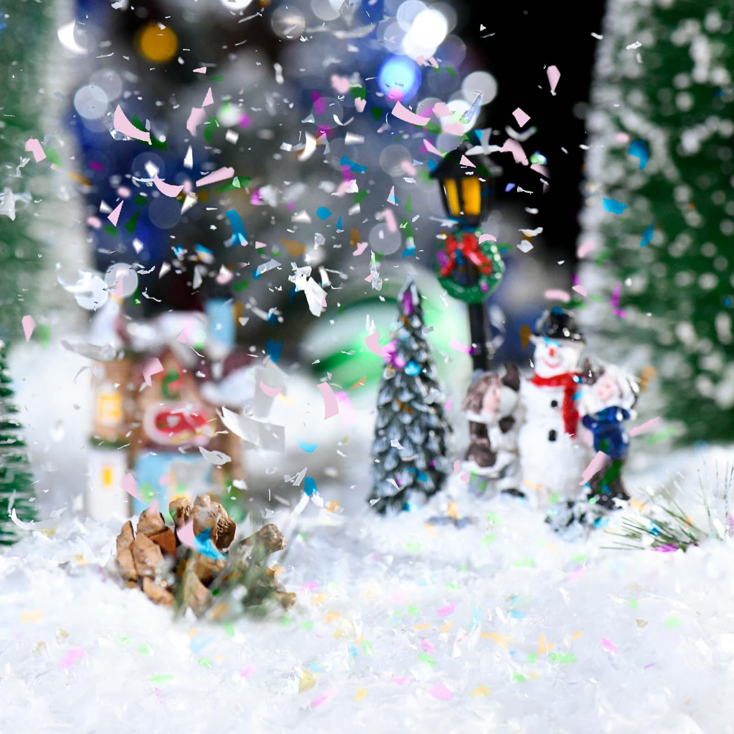 ZeanSciulpt 5.3 Ounce Fake Snow Decor, Glittery Artificial Snow Decorations, Suitable for Craft Making, Holiday Decoration, Christmas Party
