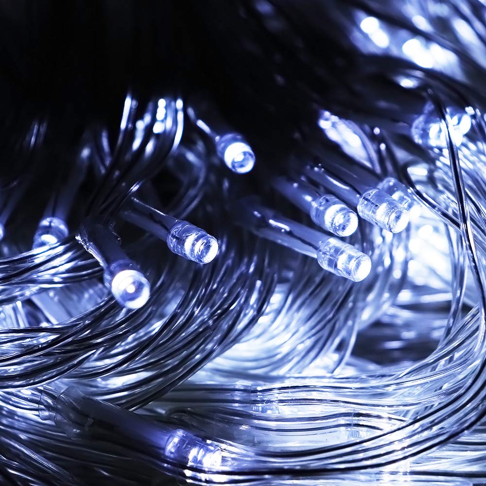 Vicila Net Light Outdoor Mesh Christmas Decorations, 100LED String Light Plug in Connectable Tree Warp Hanging 5ft x 5ft for Halloween, Shrubs, Lawn, Backyard, Walkway, Bushes, Garden Decor-White