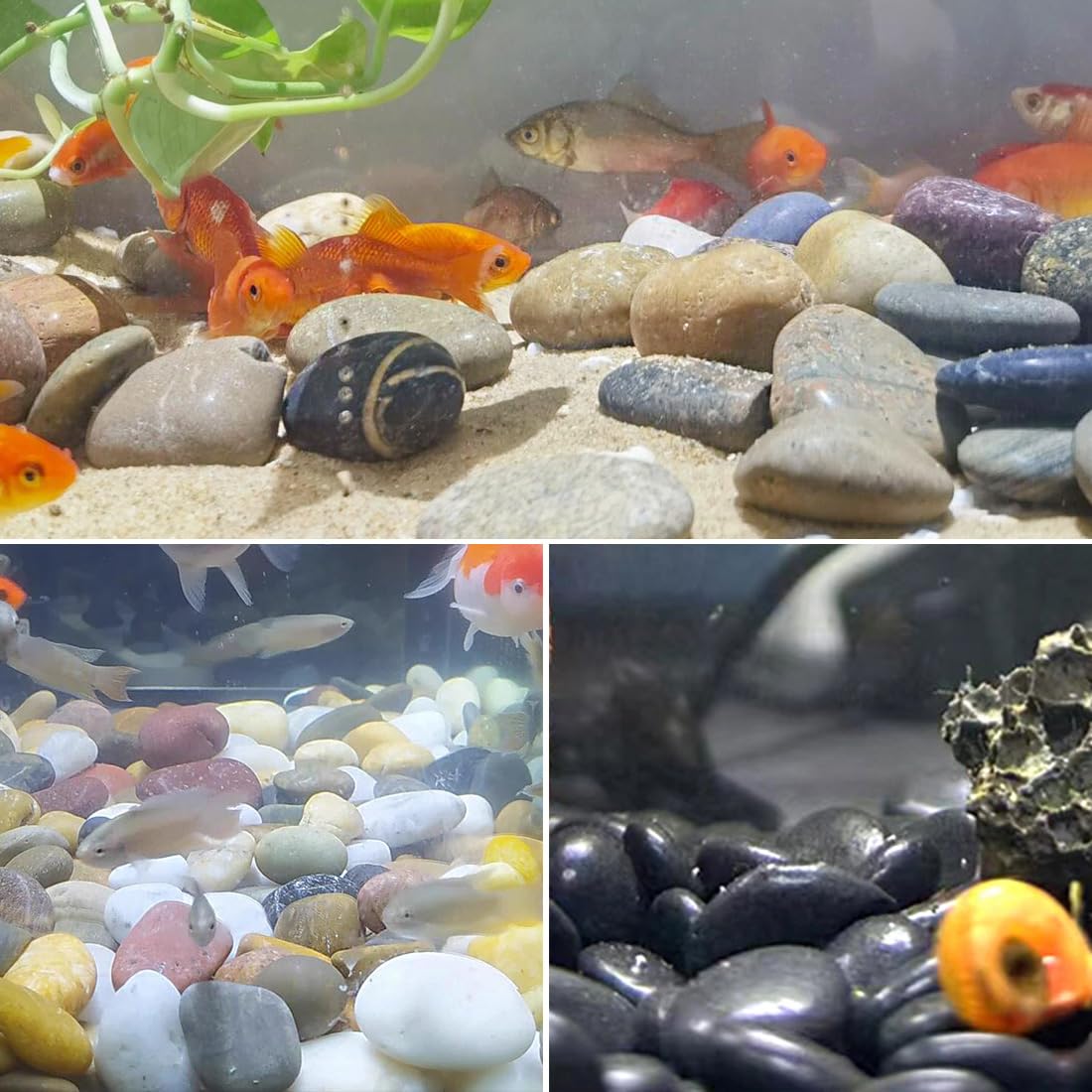 YISZM 20lbs Large River Rocks for Landscaping, 3-4" White Pebbles for Garden Design, Hand-Picked Smooth Stones for Fish Tank, Flower Pots, Indoor Water Fountains, Pathways, Backyard