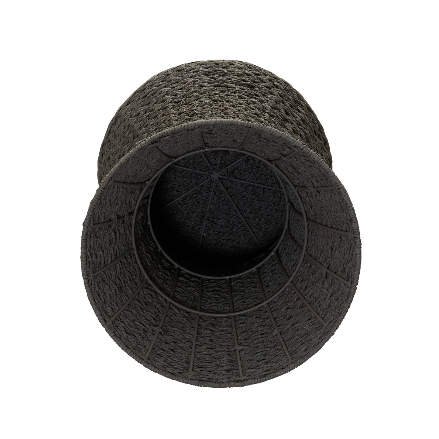 Household Essentials Handwoven Paper Rope Stool with Hourglass Shape, Gray