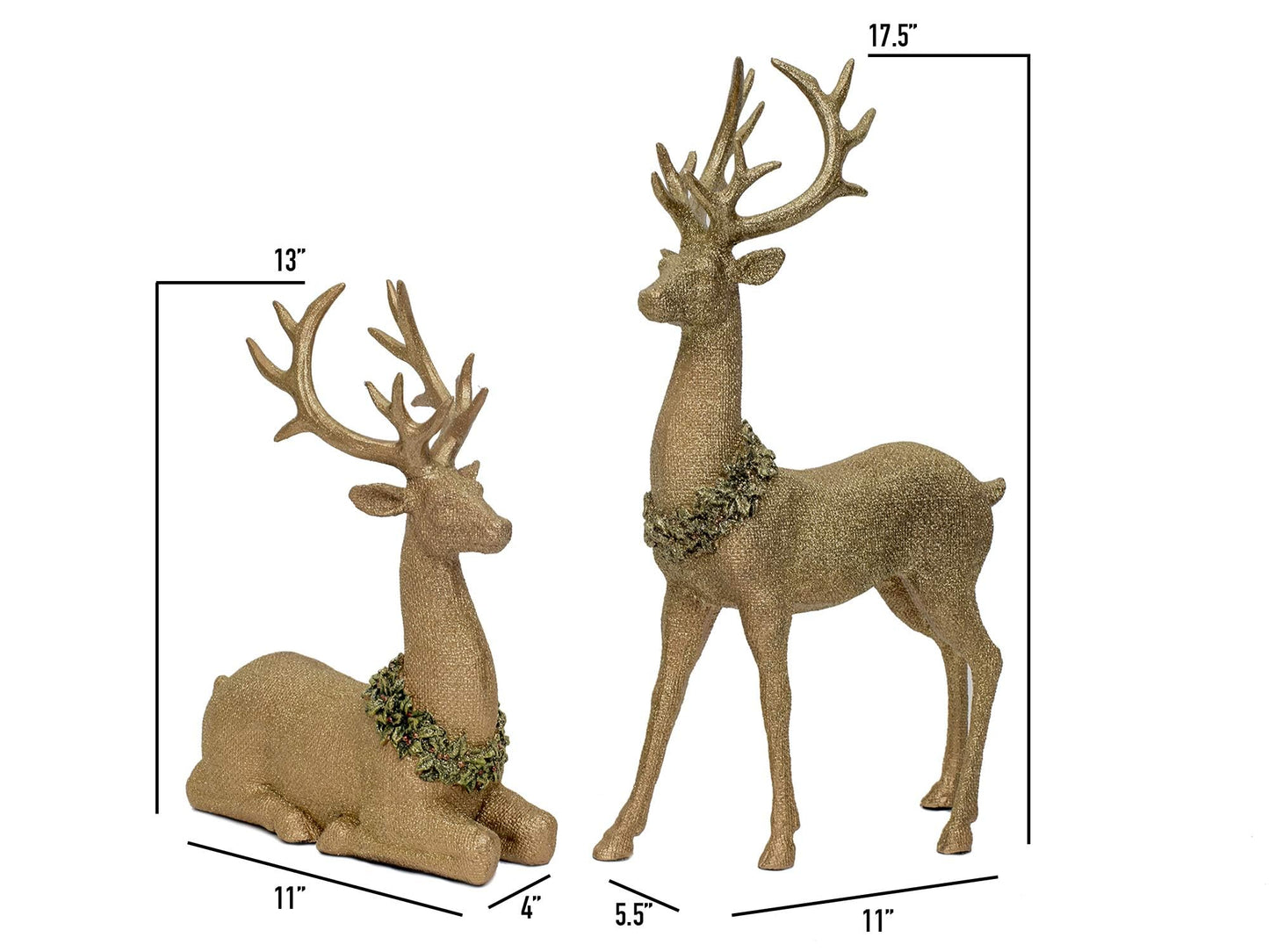 Vita Domi Christmas Reindeer Figurines, Gold Deer Christmas Decor, Christmas Deer Decorations Indoor, Gold Reindeer Decor, Venados De Navidad, Reindeer Christmas Decoration, Christmas Deer Figurines