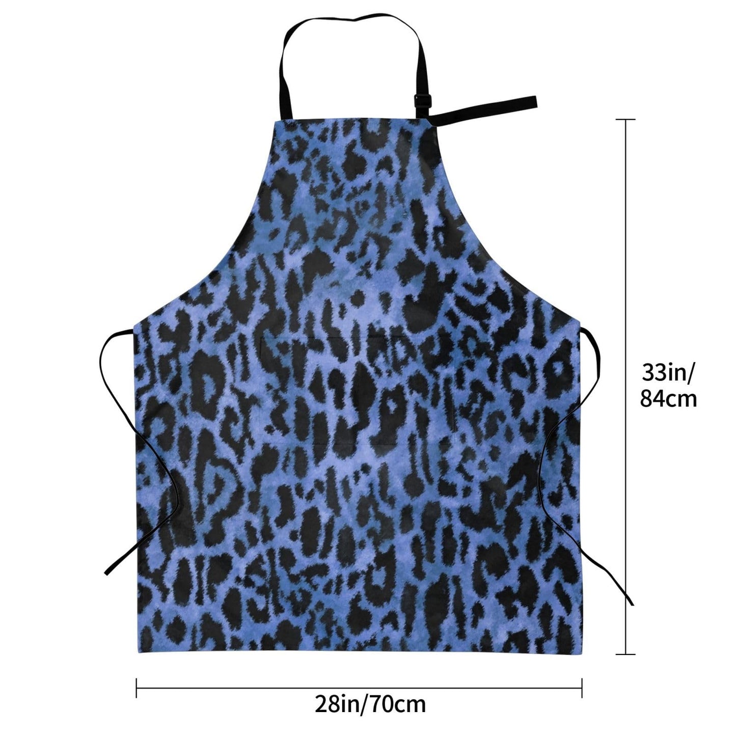 Perinsto Blue Leopard Animal Skin Waterproof Apron With 2 Pockets Cheetah Kitchen Chef Aprons Bibs For Cooking Baking Painting Gardening Grooming