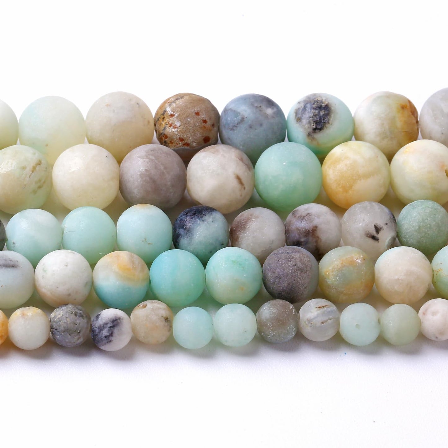 8mm 45pcs Frosted Amazonite Natural Stone Round Loose Beads for Jewelry Making DIY Bracelet Necklace