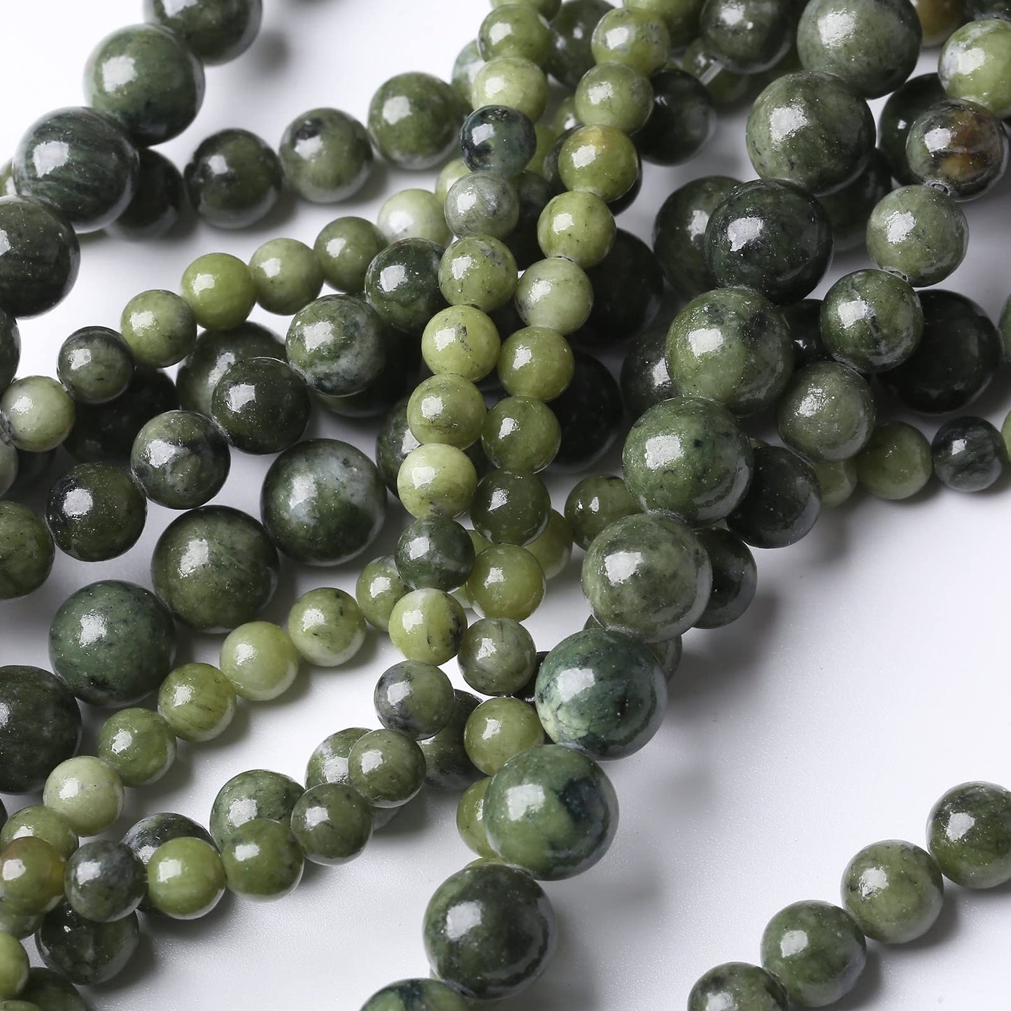 90PCS 4MM Southern Jade Beads Natural Gemstone Round Stone Beads for Jewelry Making DIY Energy Stone Healing Power Bracelet 15"