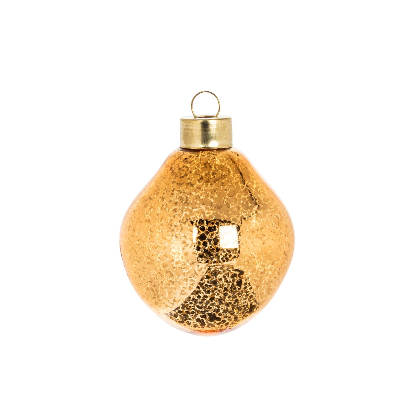 Abbott Collection Organic Shape Ornament. Set of 6 - Glass, Antique Gold (2 inches L)