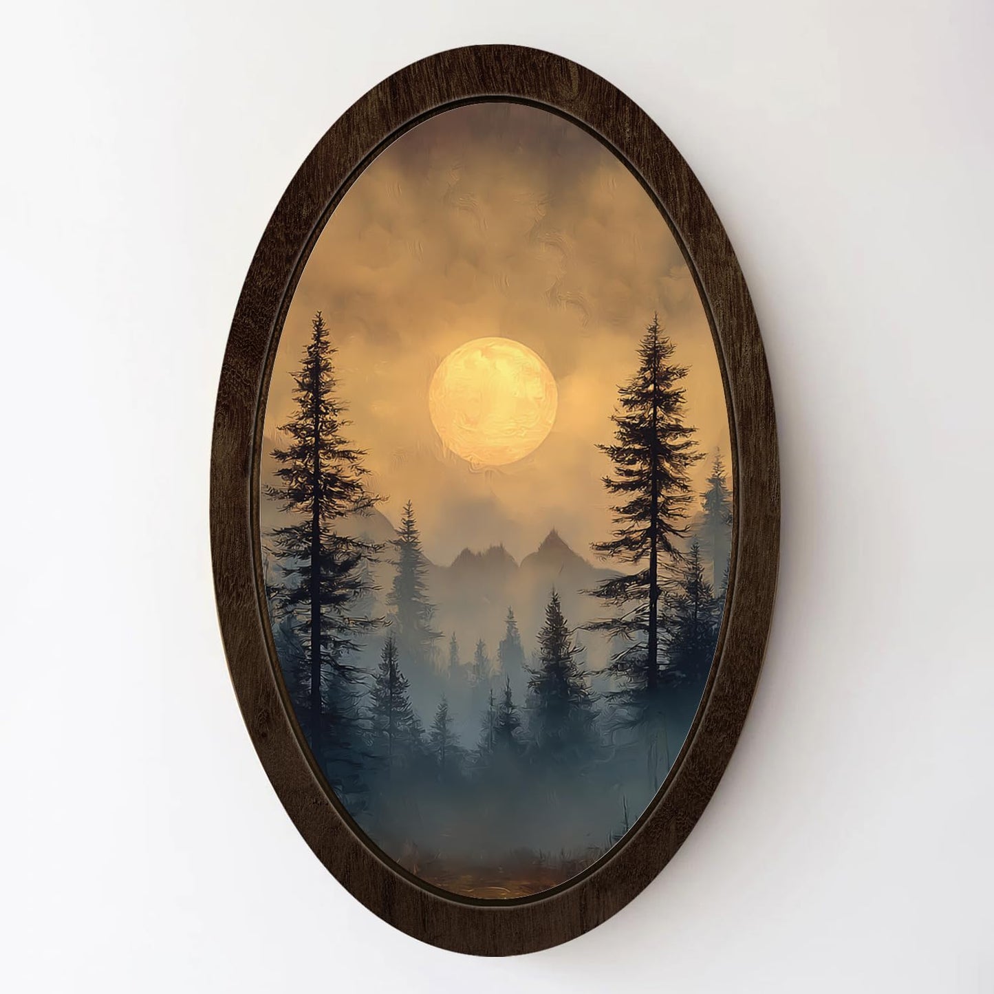Wheatwin Celestial Room Decor, Moody Dark Academia Sunlight Sunshine Oval Wall Art Hanging Decorations for Home Bedroom Living Room, 14.56x9.05 Inch