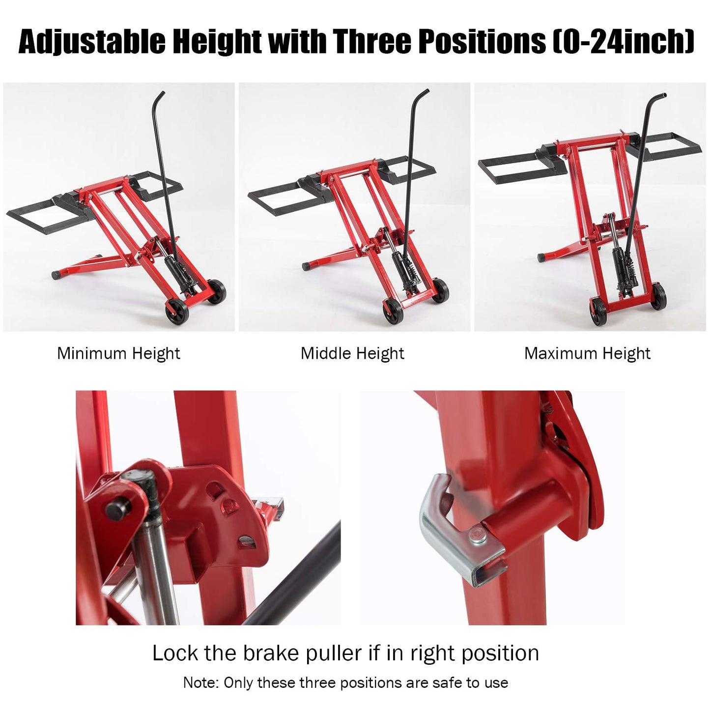 Goplus Lawn Mower Lift, 500LBS Capacity Zero Turn Mower Lift with Hydraulic Jack, Non-Slip Wheels, Adjustable Movable Lawn Mower Lift Jack for Riding Tractors, Lawnmowers