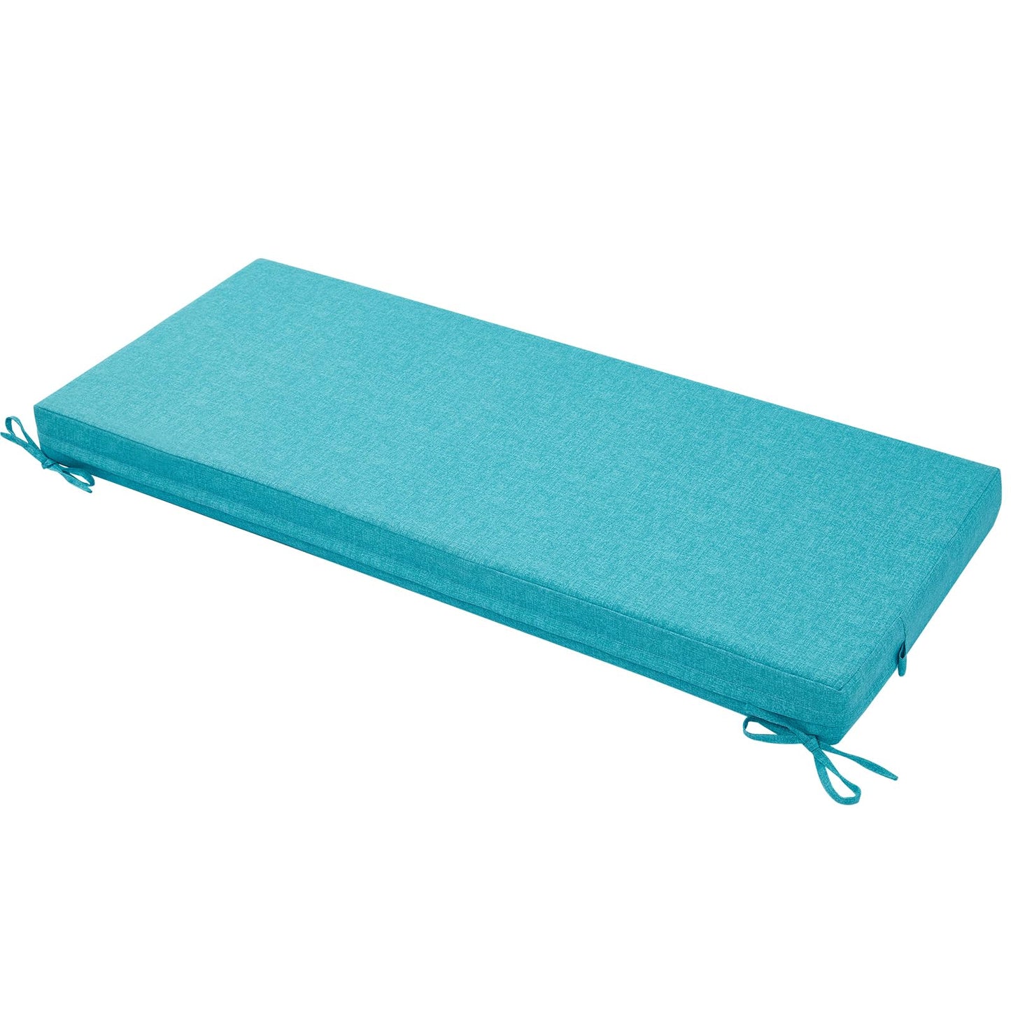 IN4 Care Outdoor Bench Cushion Cover for Patio Furniture,45x18x3 Inch, Water Resistant Swing/Loveseat Cushion Slipcover with Ties for Balcony Porch Garden (Replacement Cover Only), Aqua Blue